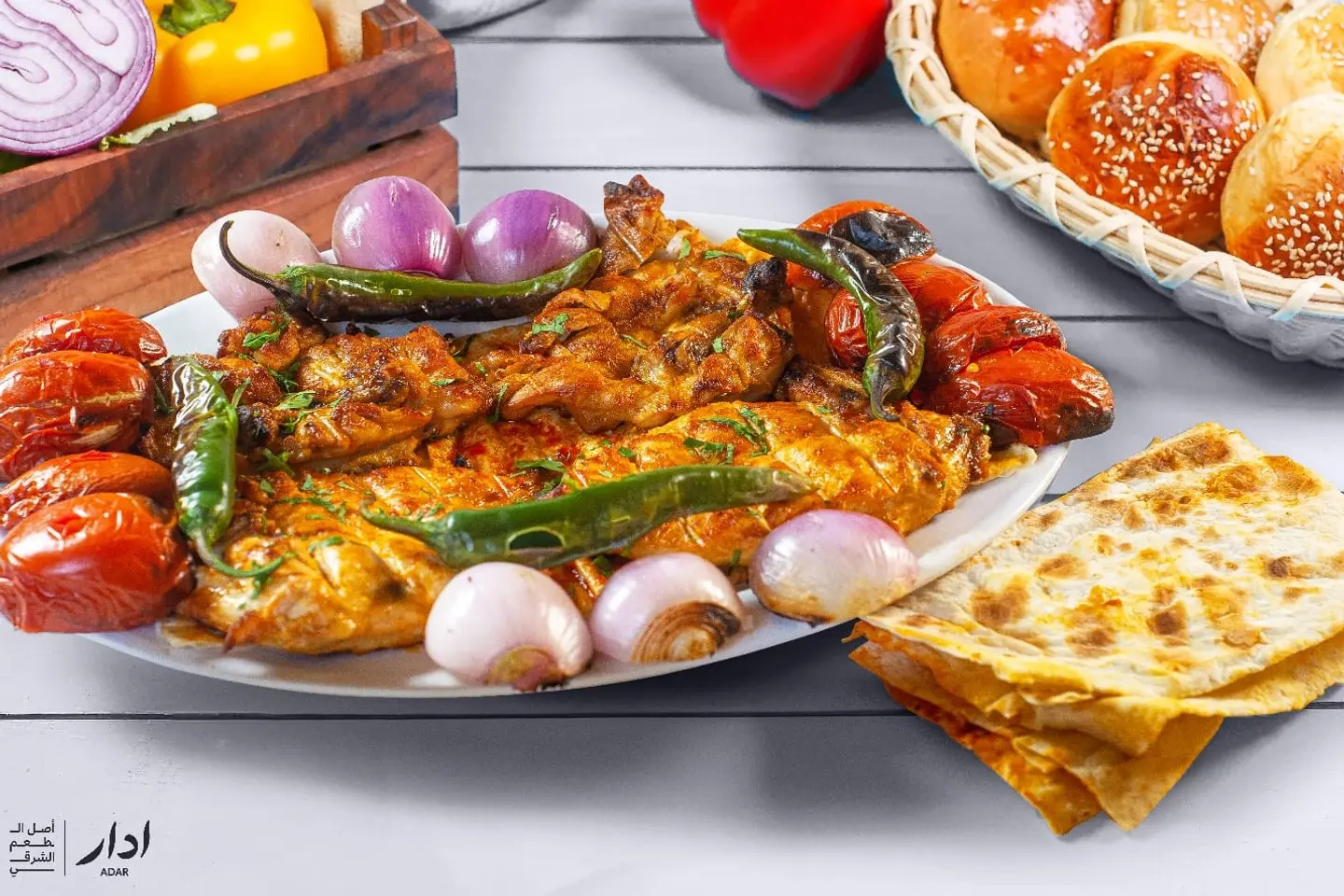 دجاجة  مشوية على الفحم - نصف دجاجة