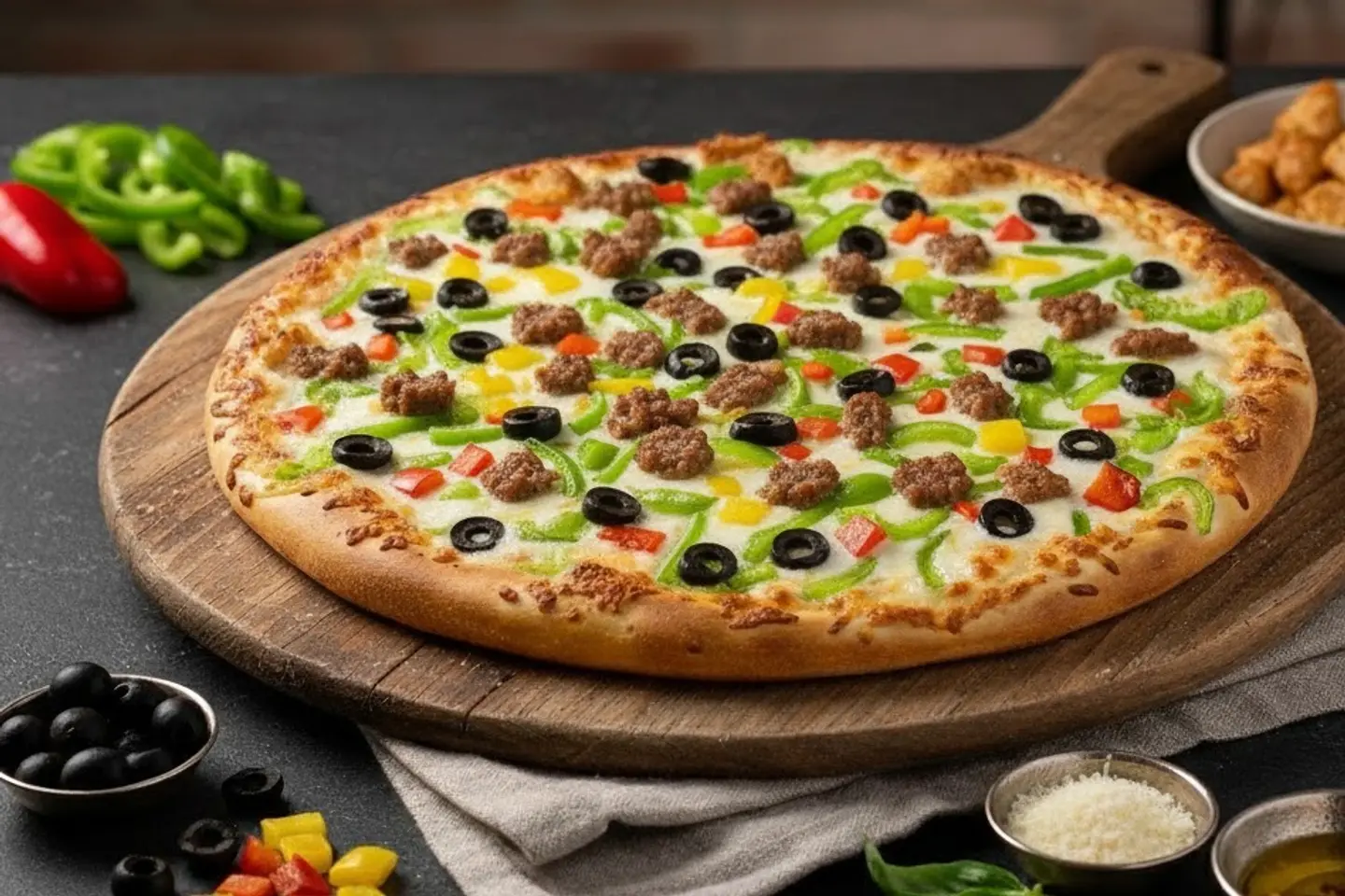 Meat Pizza With Vegetables - Small