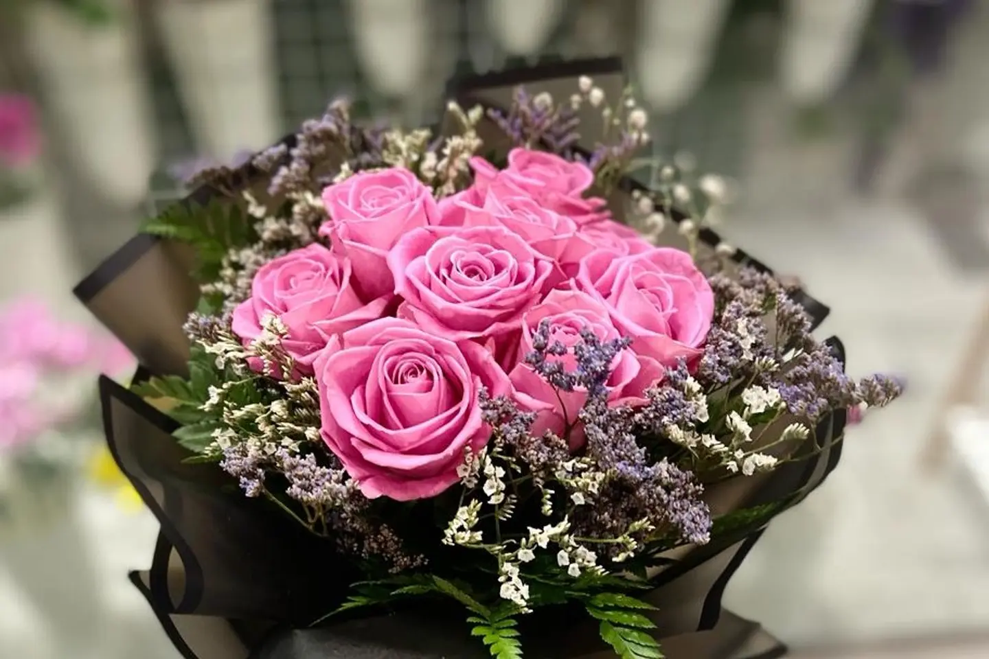 Fuchsia Bouquet - White Jory Bouquet