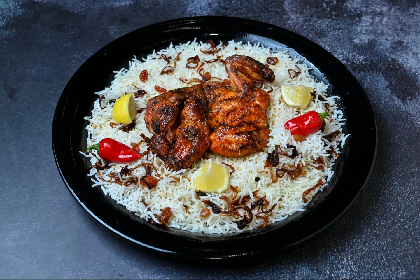 Spicy Madhbi With Peshaawar Rice - Half A Chicken