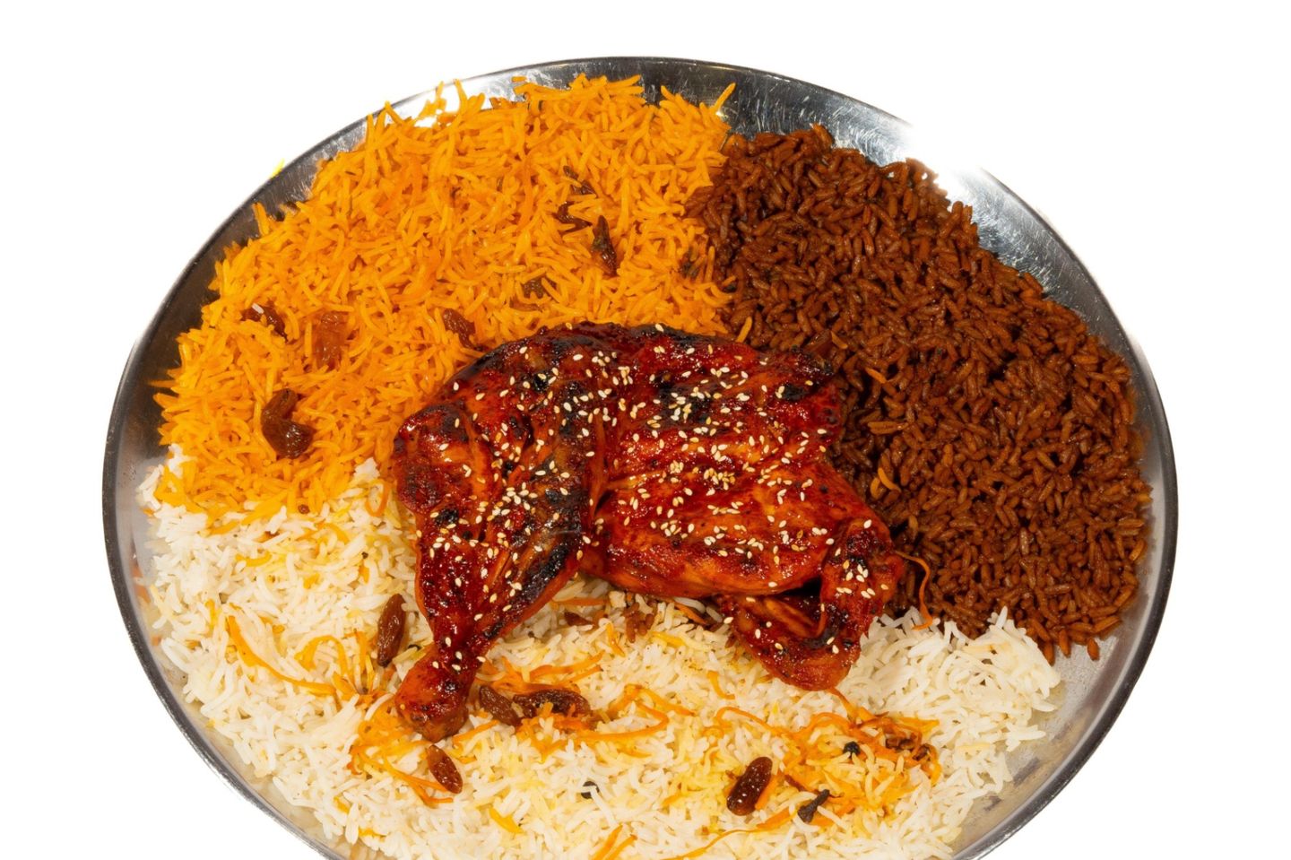 Chicken On Charcoal With Honey With Rice - Half Chicken