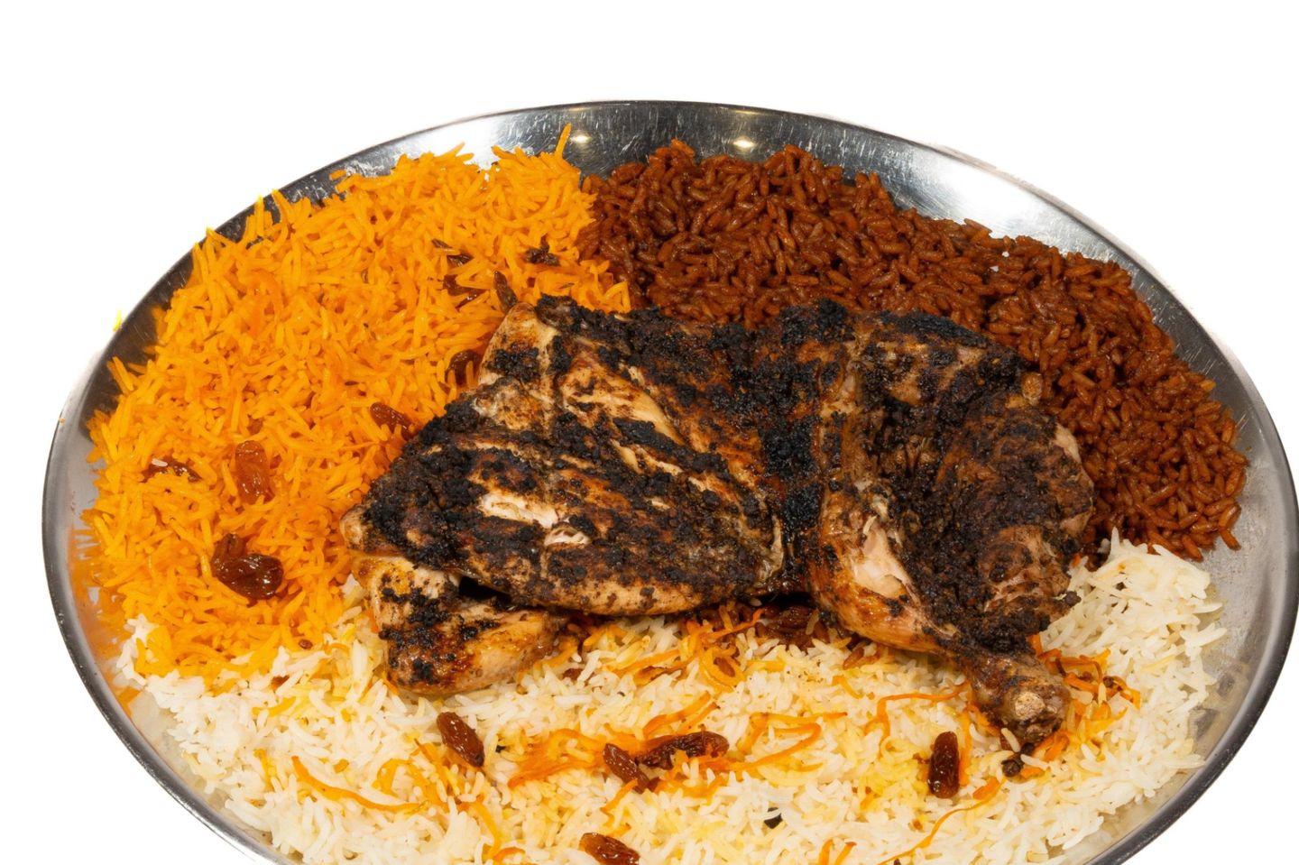 Black Pepper Chicken On Charcoal With Rice - Half Chicken
