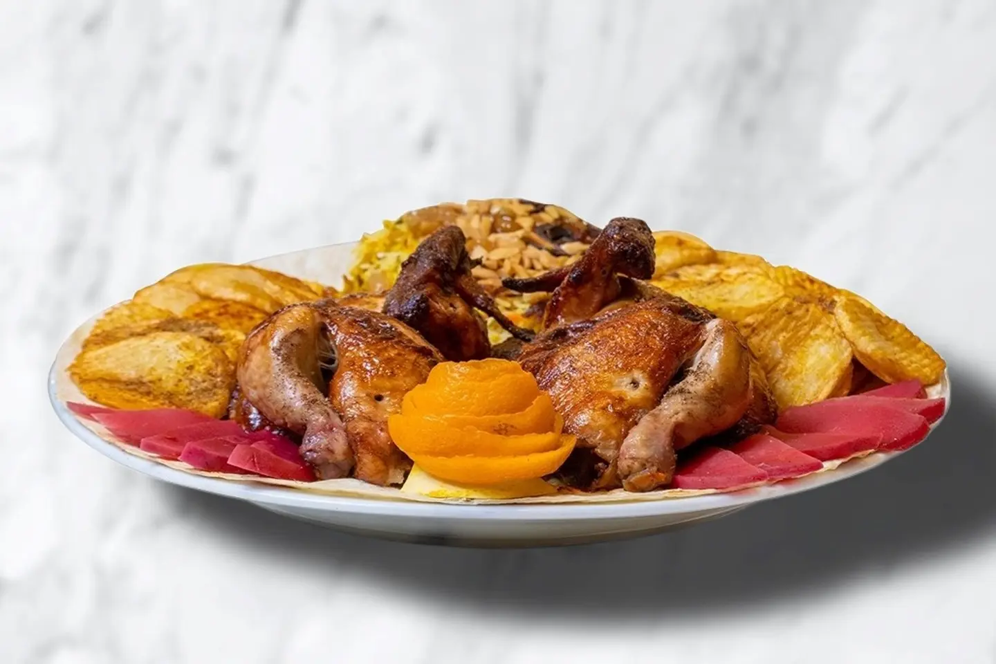 فروج مشوي مع بطاطس - نص فروج