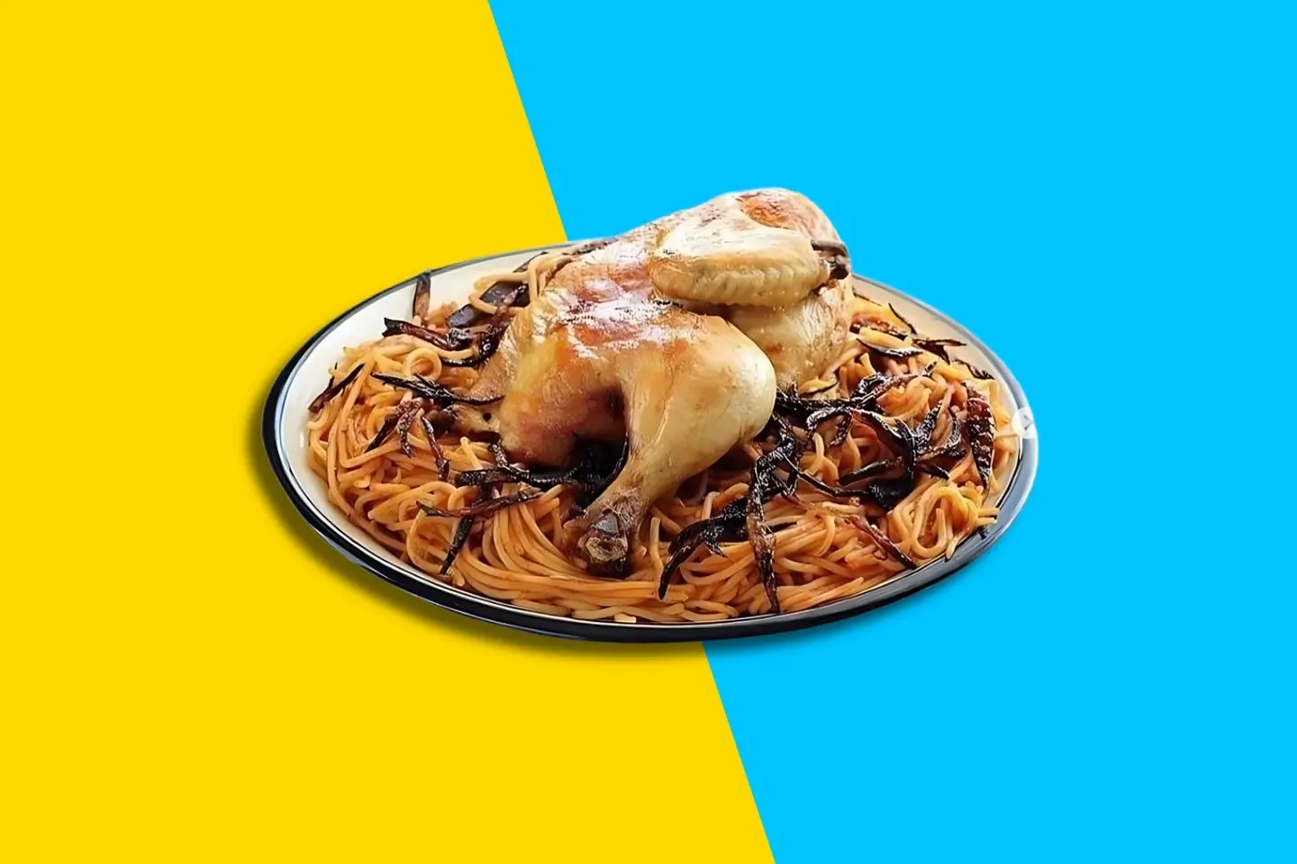 كبسة مكرونة دجاج - نص حبة دجاج