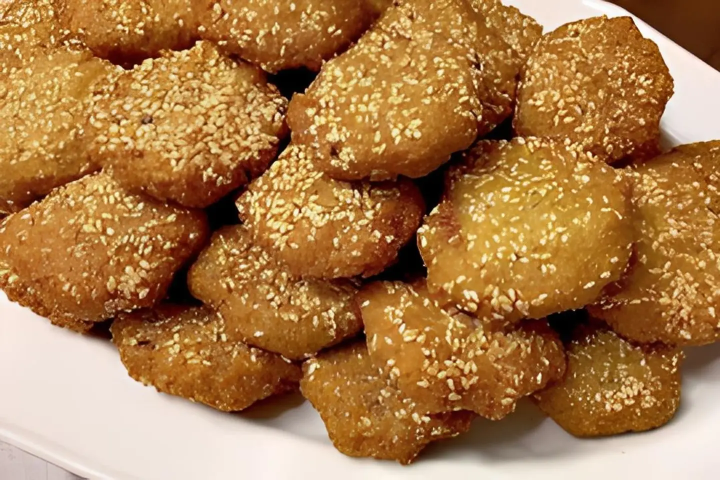 Falafel Sesame Three Pills - Large Falafel Plate