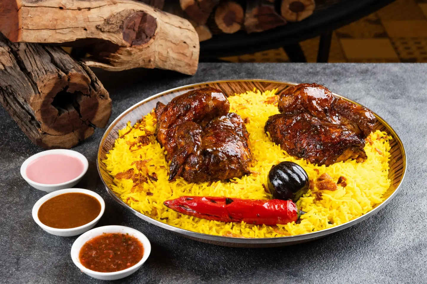 Smoked Grilled Chicken With Barbecue Flavor - Smoked Rice