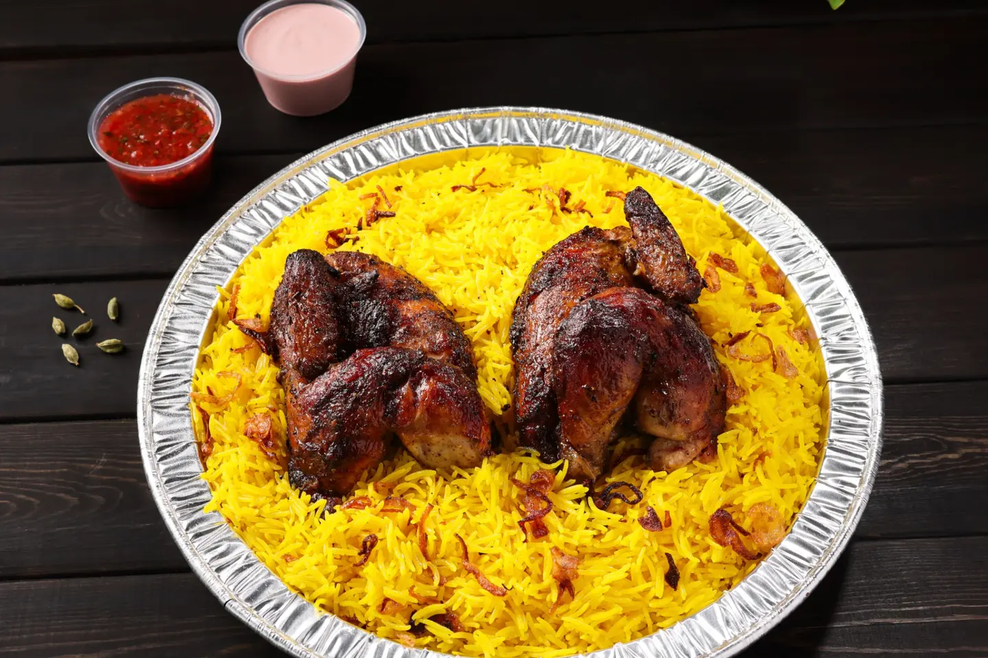 Wood Grilled Chicken - Half A Pill Half Chicken With Smoked Rice