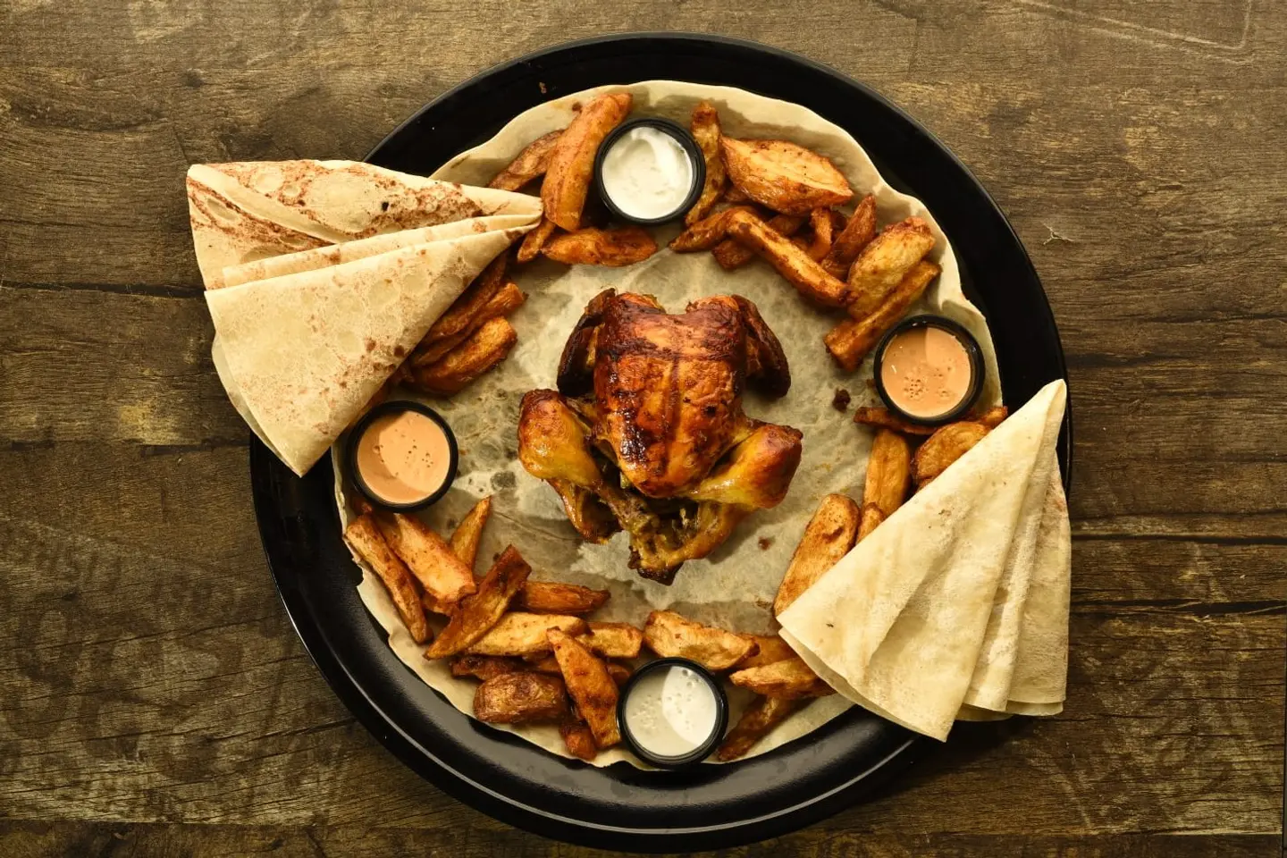 Grilled Chicken With Potatoes - Half A Chicken