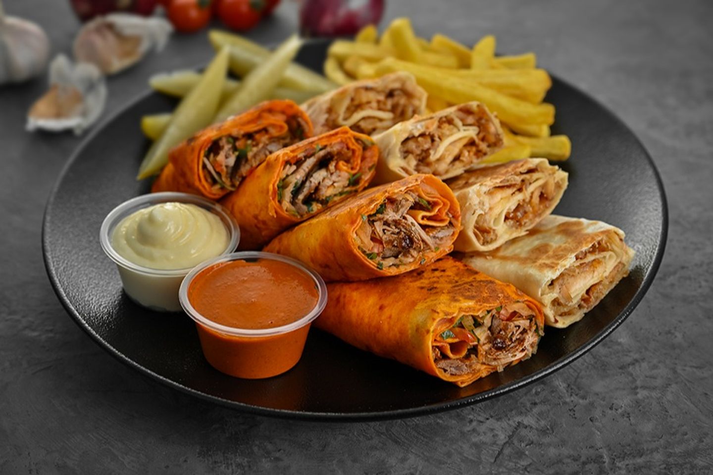 Arabic Meat Shawarma Plate - 8 Pieces
