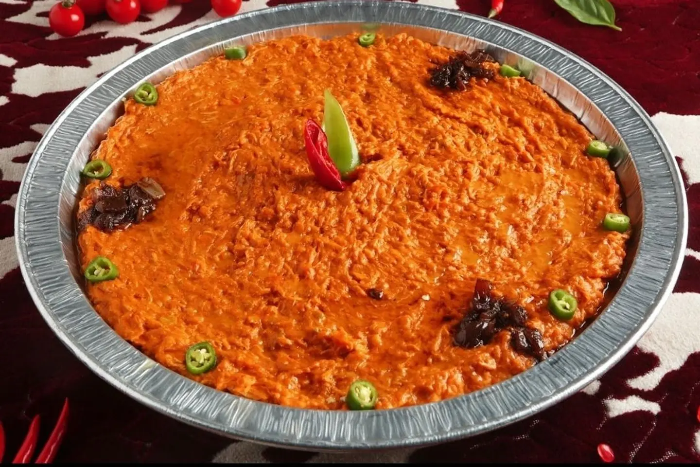 وليمة جريش أحمر مطبوخ بالدجاج - كبير