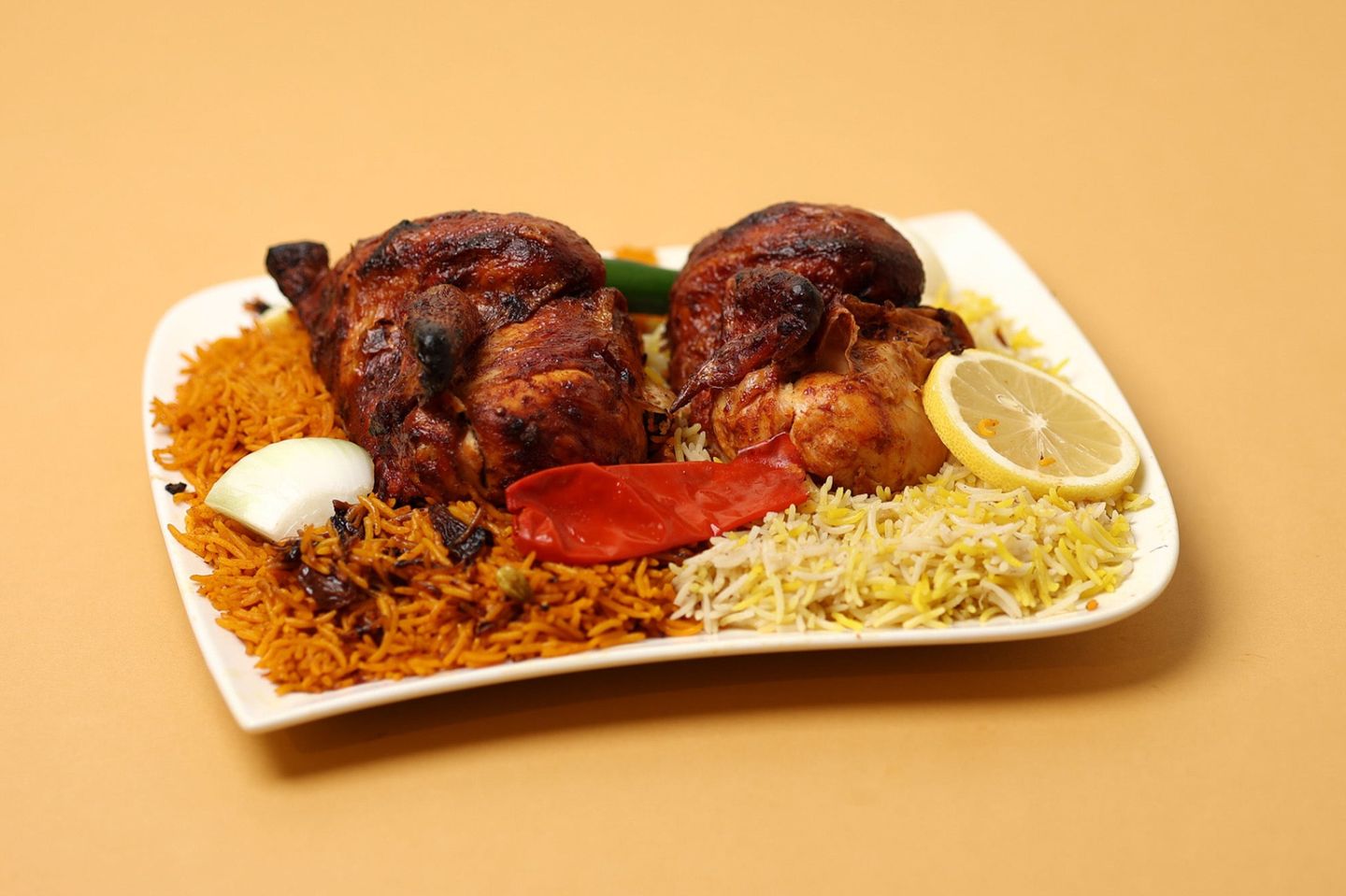 دجاج شواية - حبة شواية مع رز بخاري