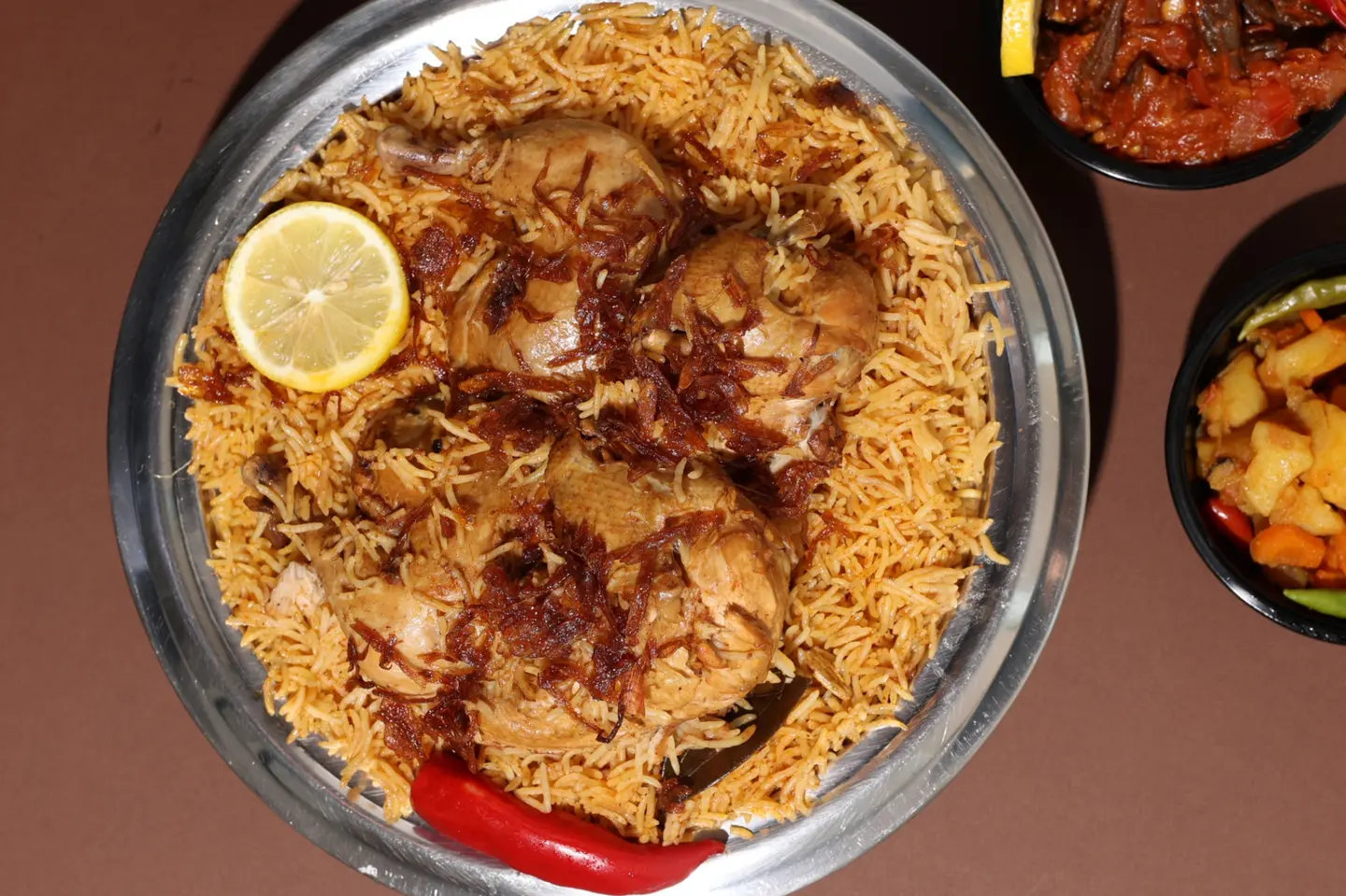 دجاج مضغوط مع أرز - نص حبة دجاج