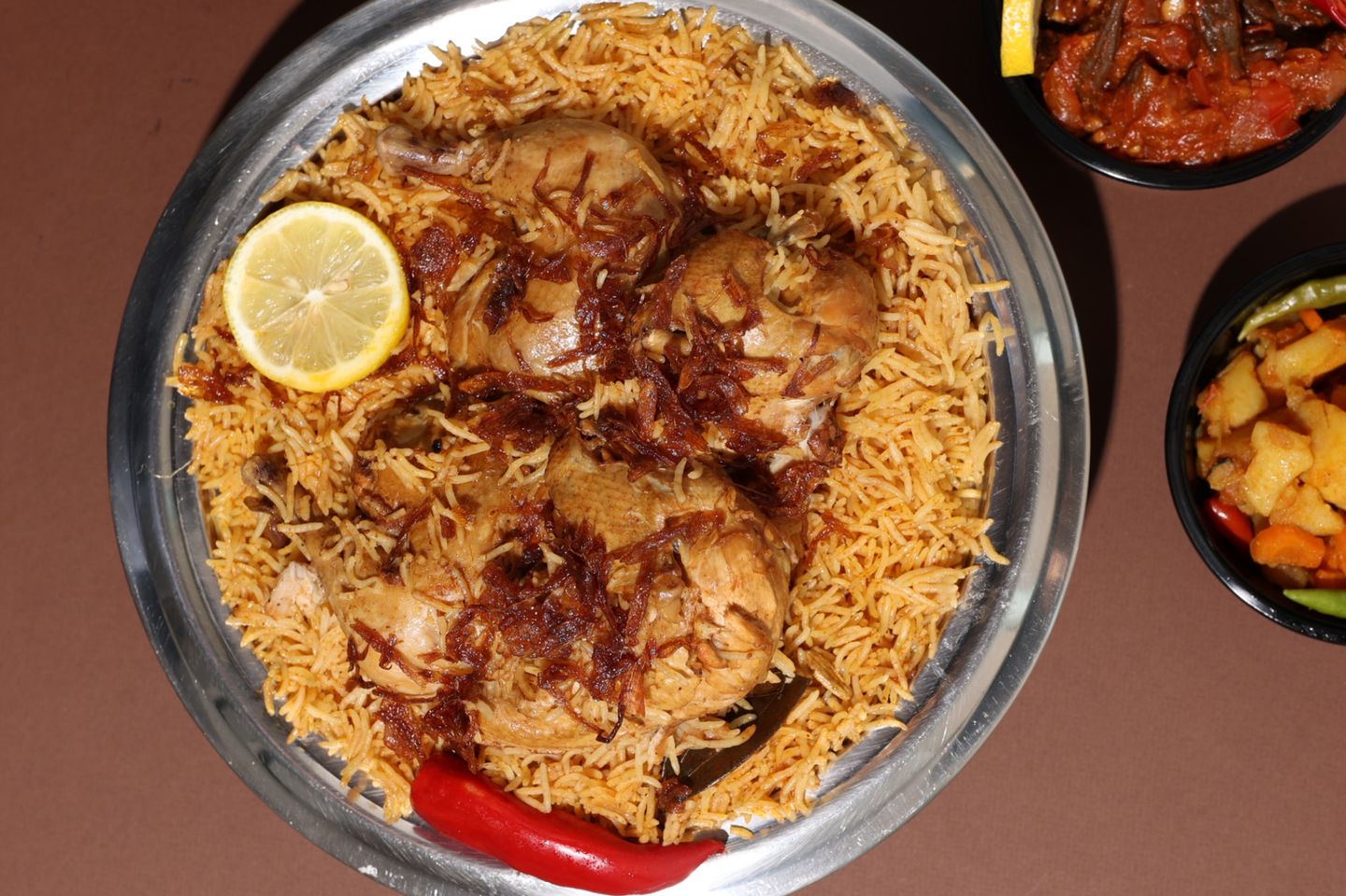 دجاج مضغوط مع أرز - نص حبة دجاج