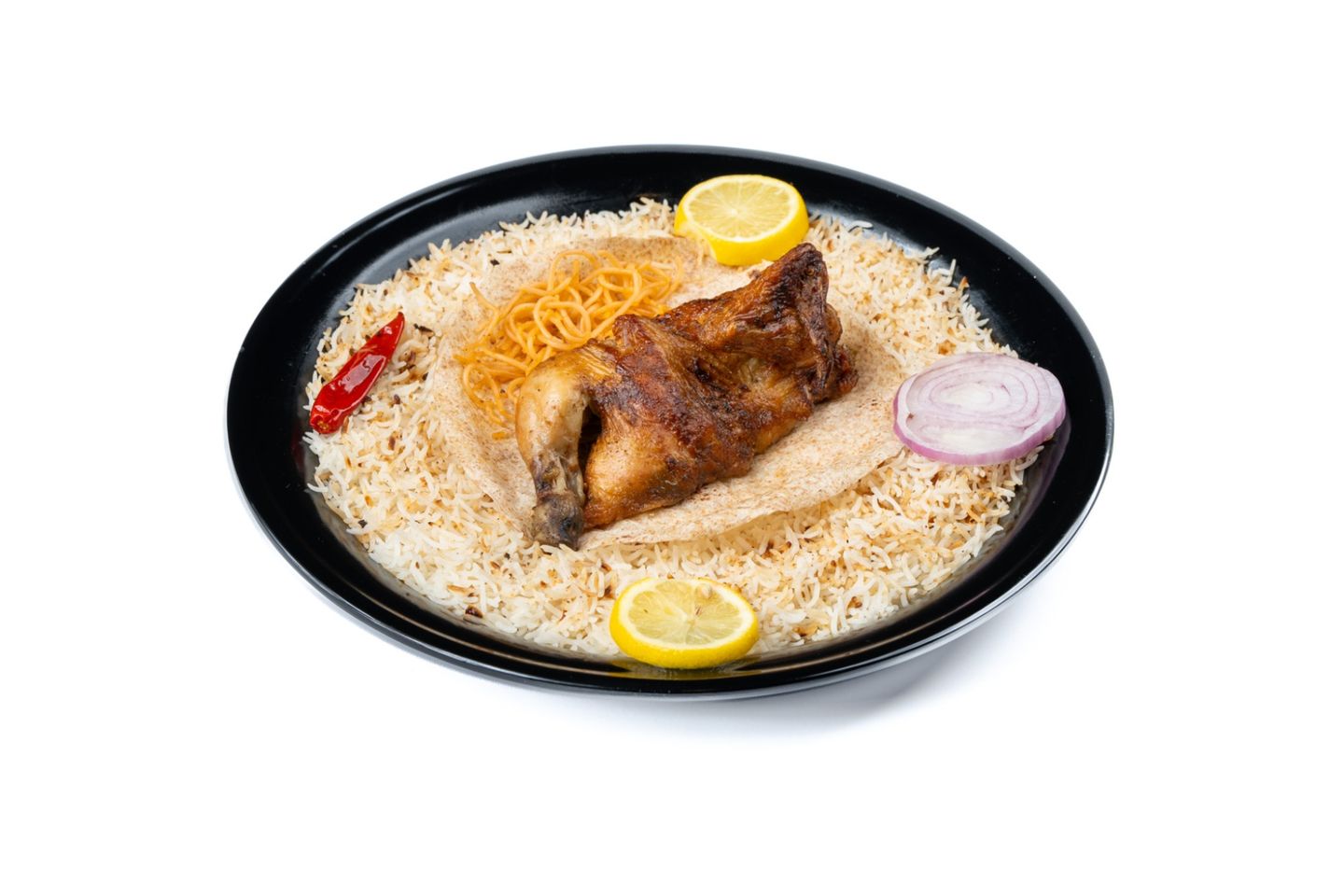 دجاج على الحطب - نص مع الرز