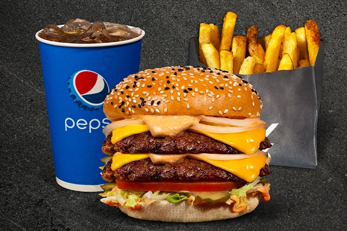 Double Classic Burger Meal - Fries Drink Medium