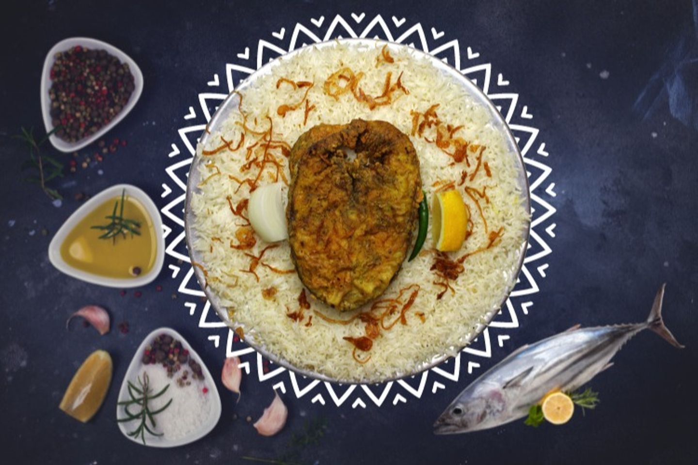 Fried Kingfish Meal - Sayadih Rice
