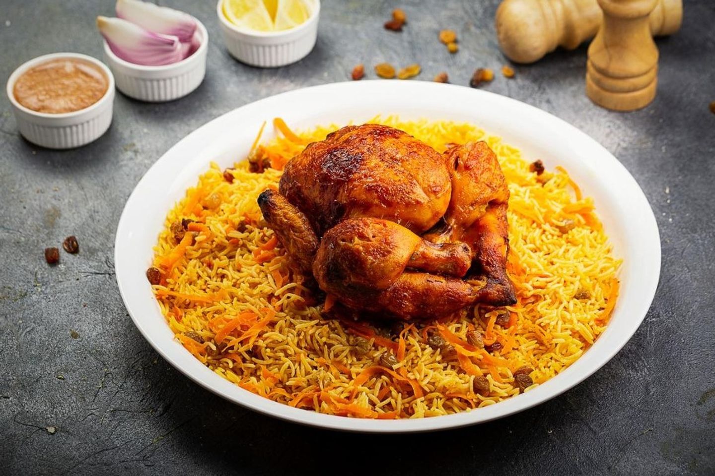 دجاج شوايه - نص حبه رز بخاري