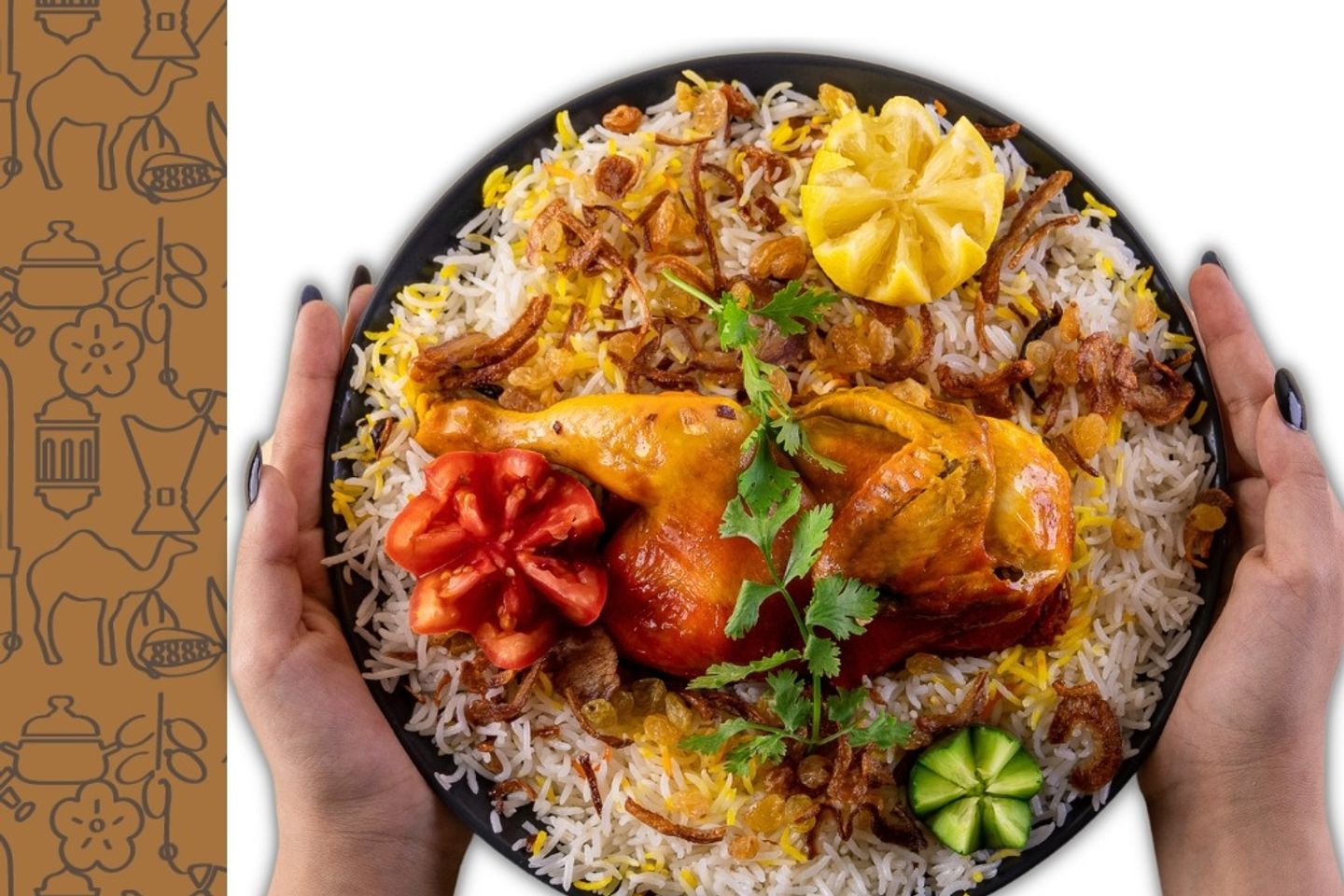 نصف حبة دجاج مندي - أرز مندي