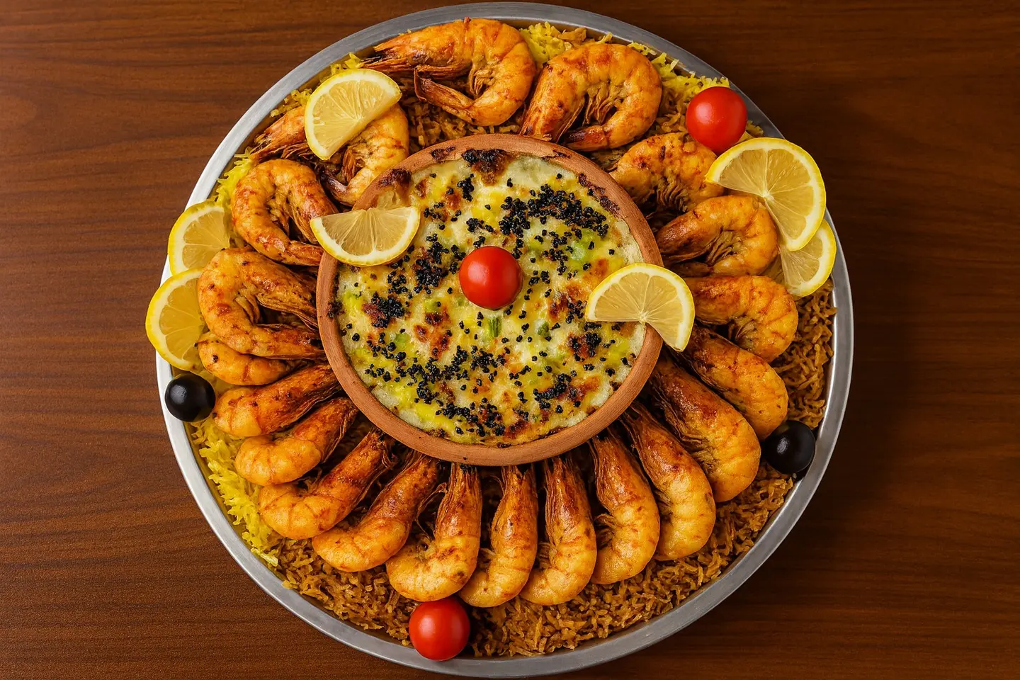 وجبة شخصين- صحن روبيان مع طاجن روبيان - روبيان مشوي