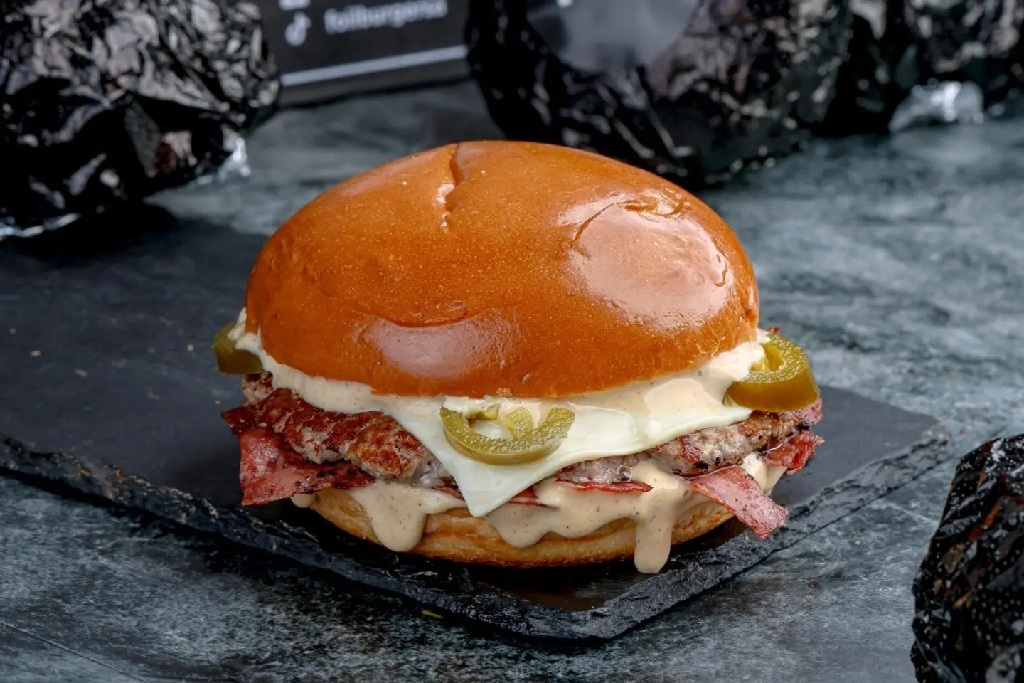 Foil Bacon And Jalapeno Burger - Single