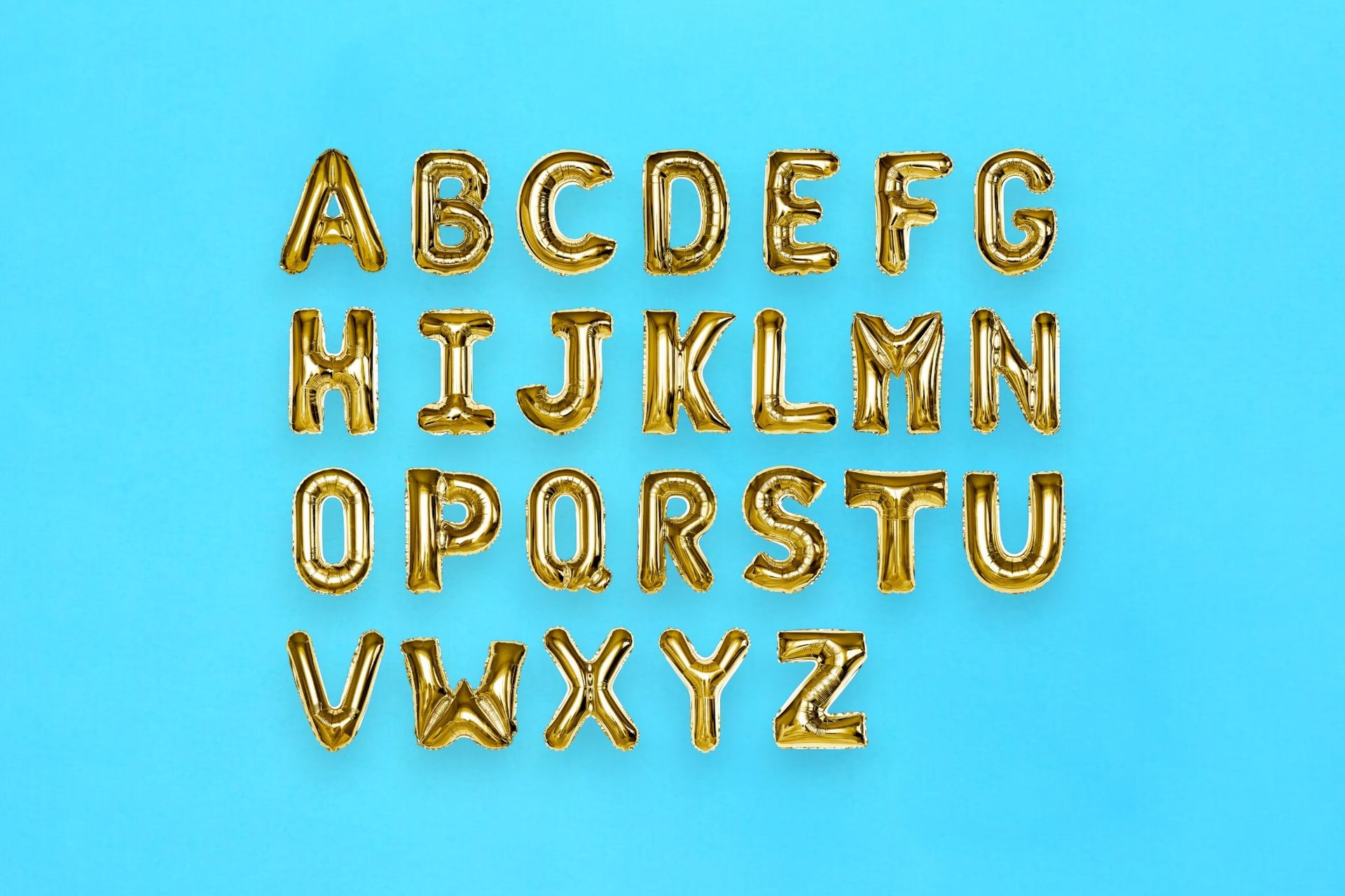 Gold Letter Helium Balloon 0168 - Z