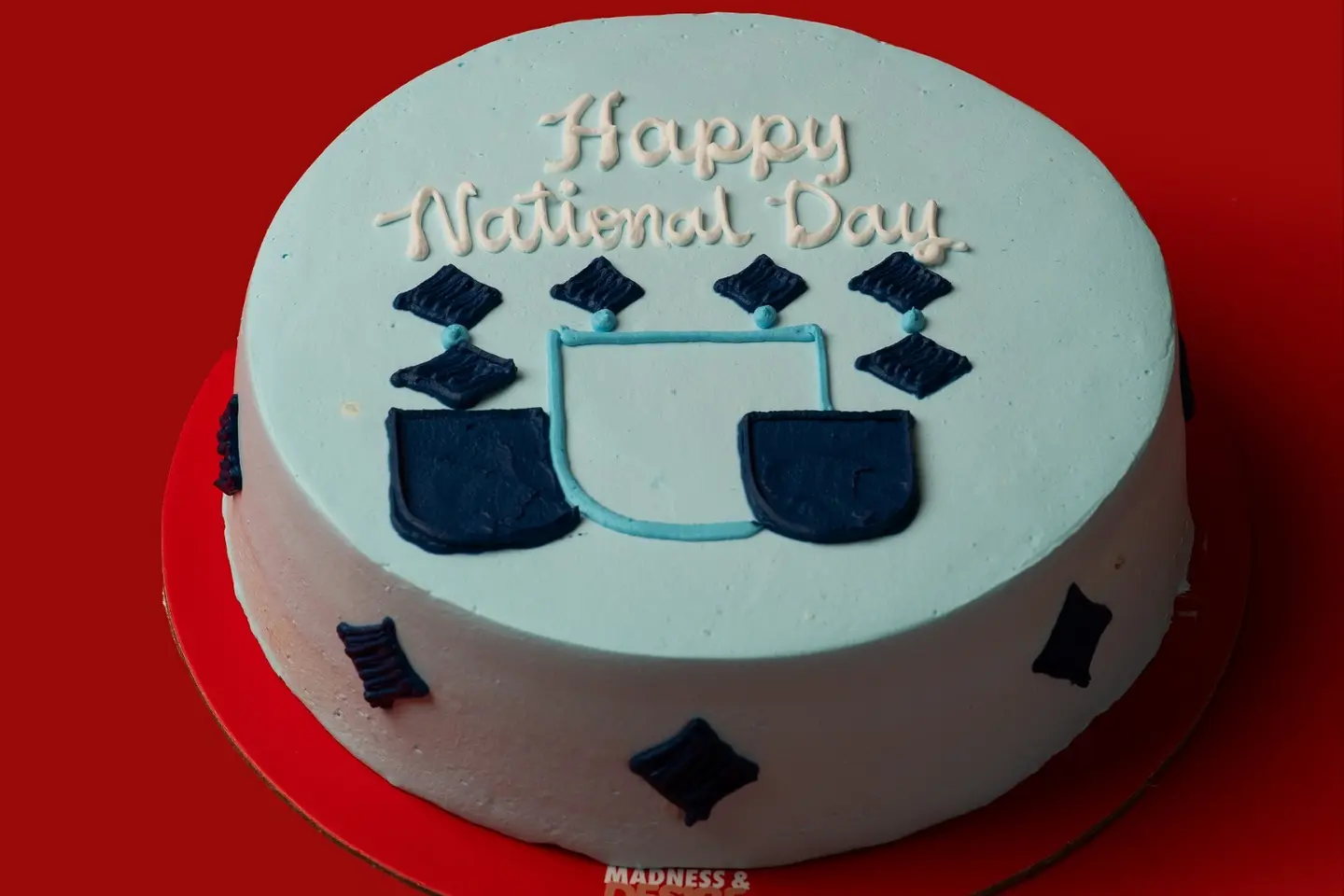 National Day Cake Blue - Vanilla With Sprinkles