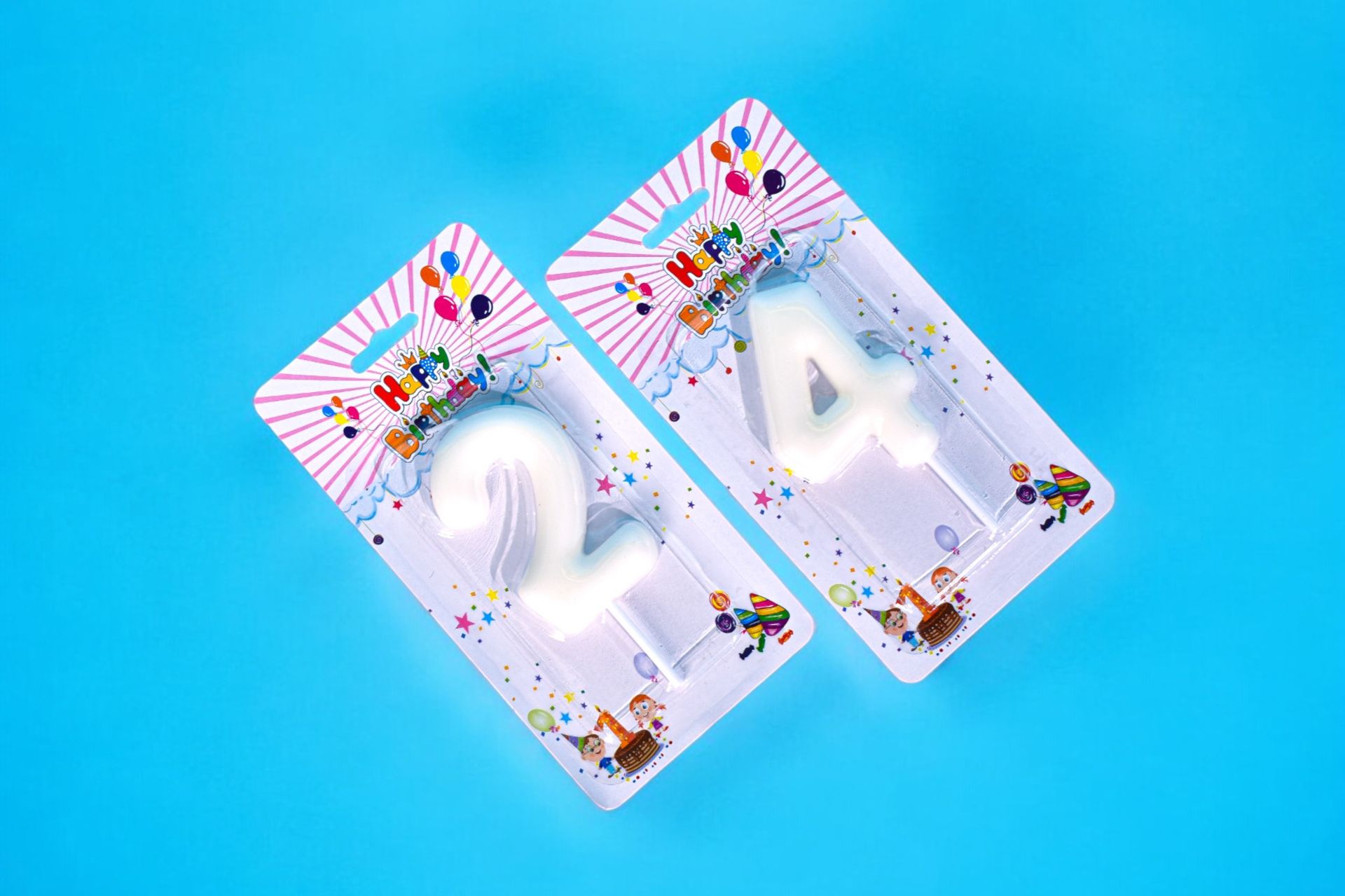 White Number Candles 0083 - One 1