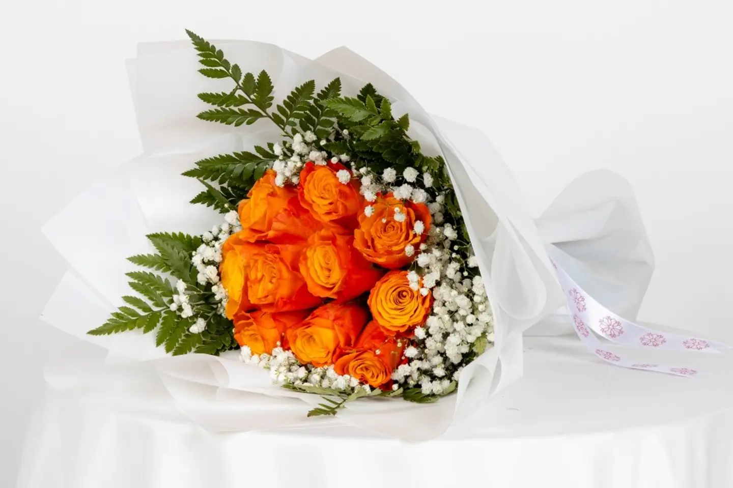 باقة الجوري البرتقالي ا - كرت