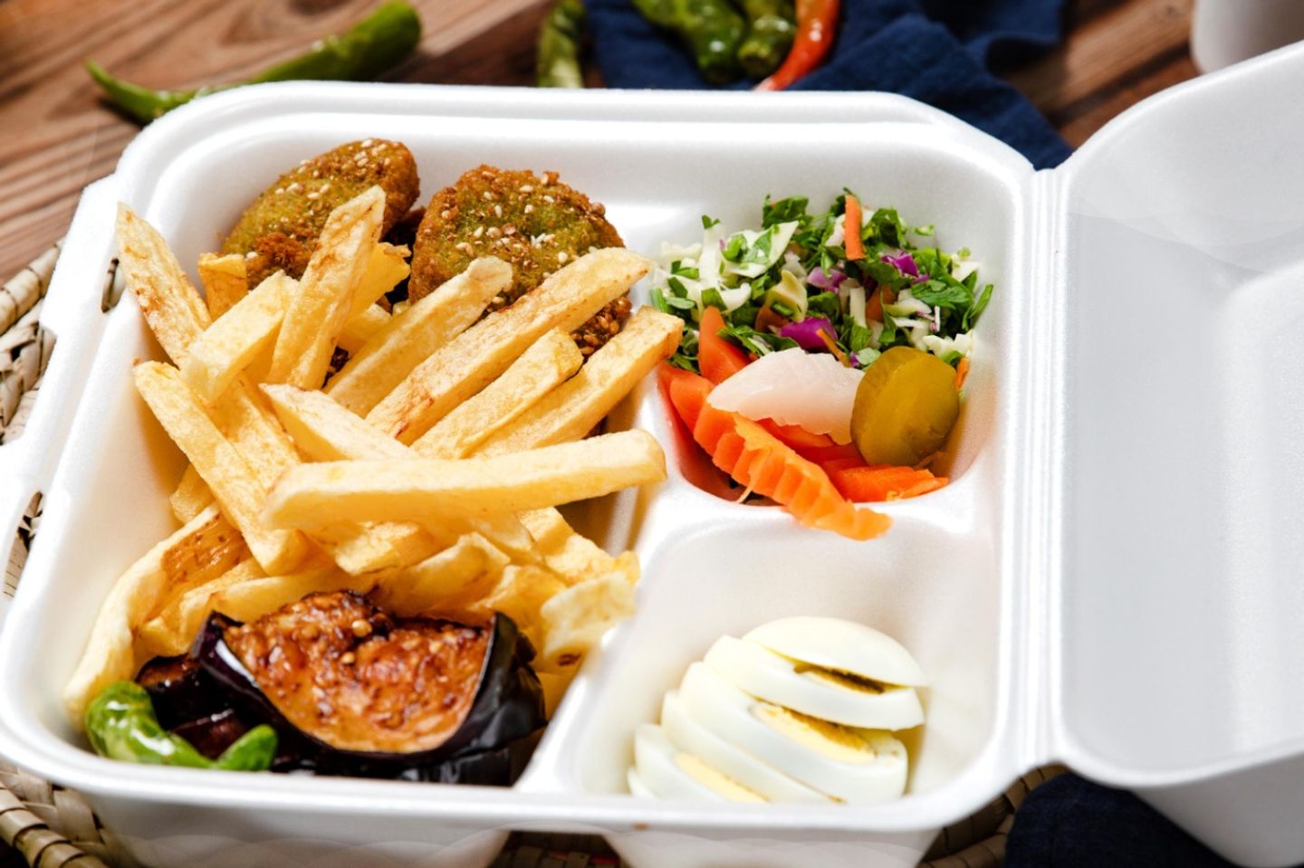 Travel Plate Of Mixed Falafel - Mix Box With Foul