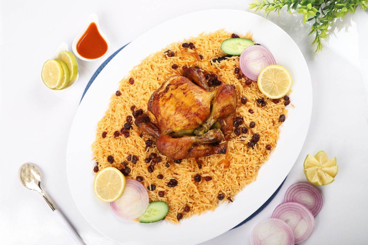 دجاج شواية مع الأرز - ربع دجاجة