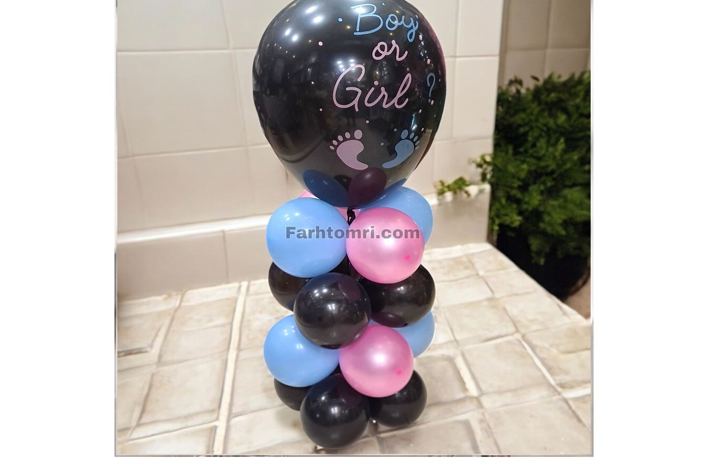 Gender Reveal Balloon Stand Large - Pink For Girls