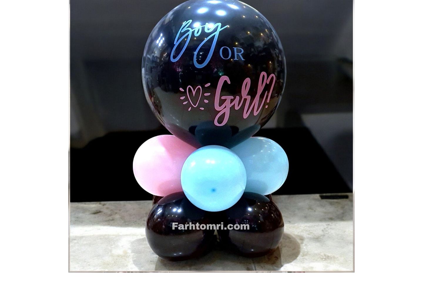 Gender Reveal Balloon Stand Medium - Blue For Boys