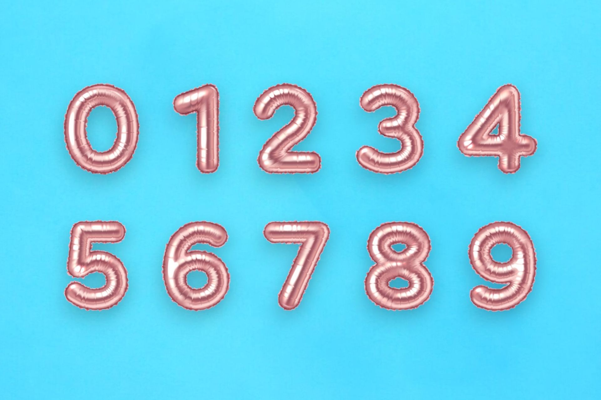 Rose Gold Number Helium Balloon 0172 - Seven 7