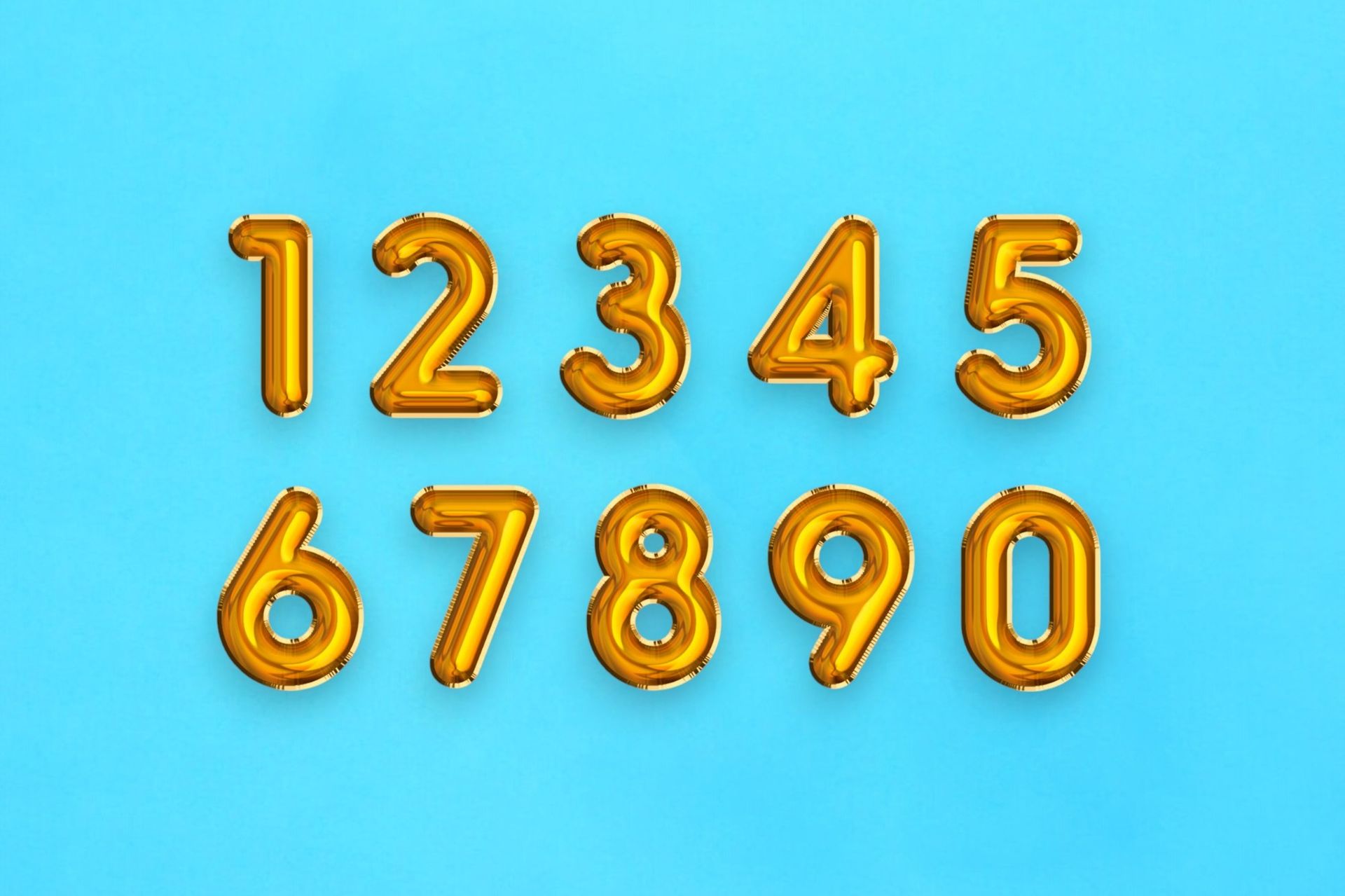 Gold Number Helium Balloon 0170 - Seven 7