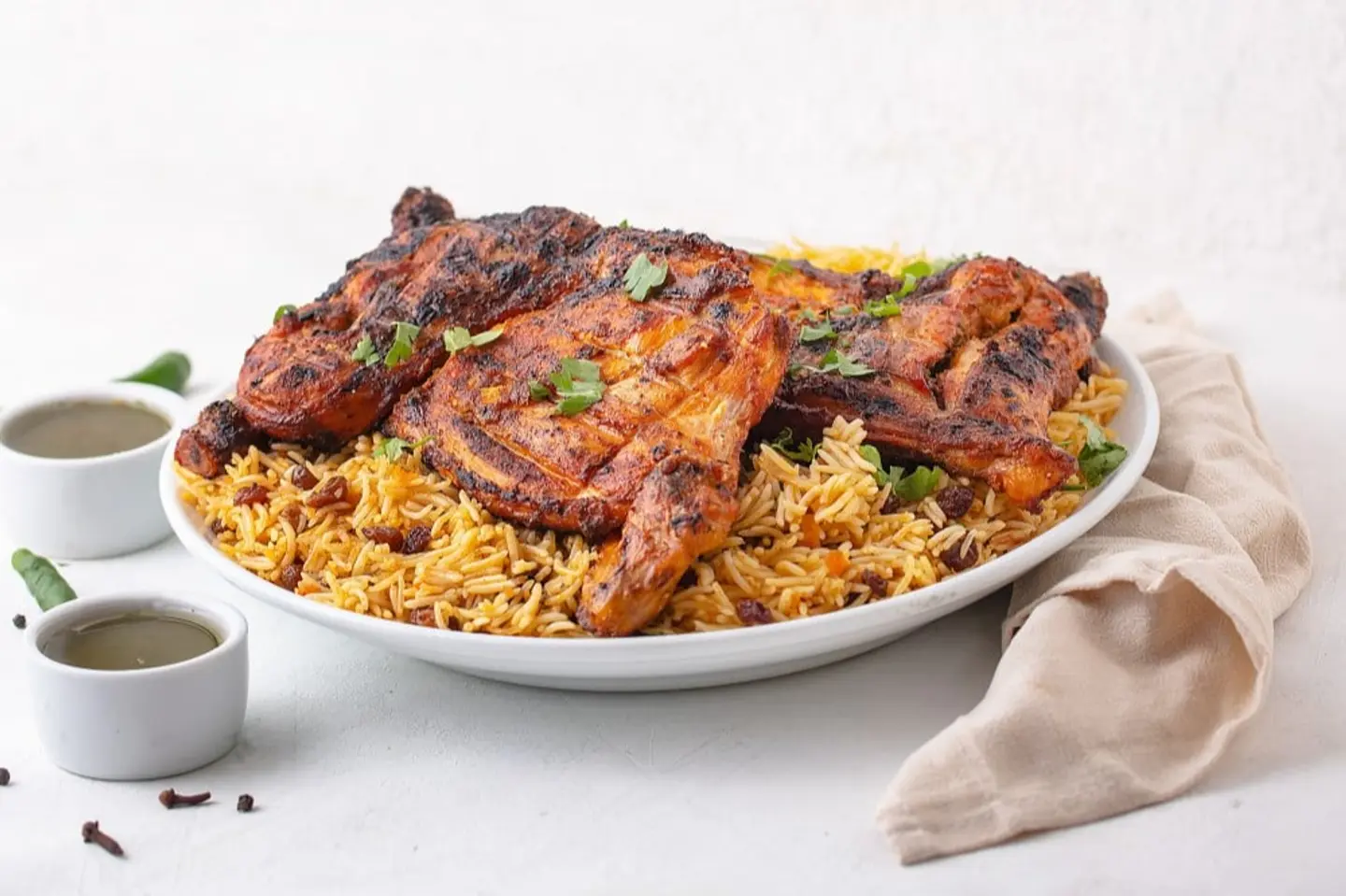 Charcoal Chicken With Rice - Half A Chicken