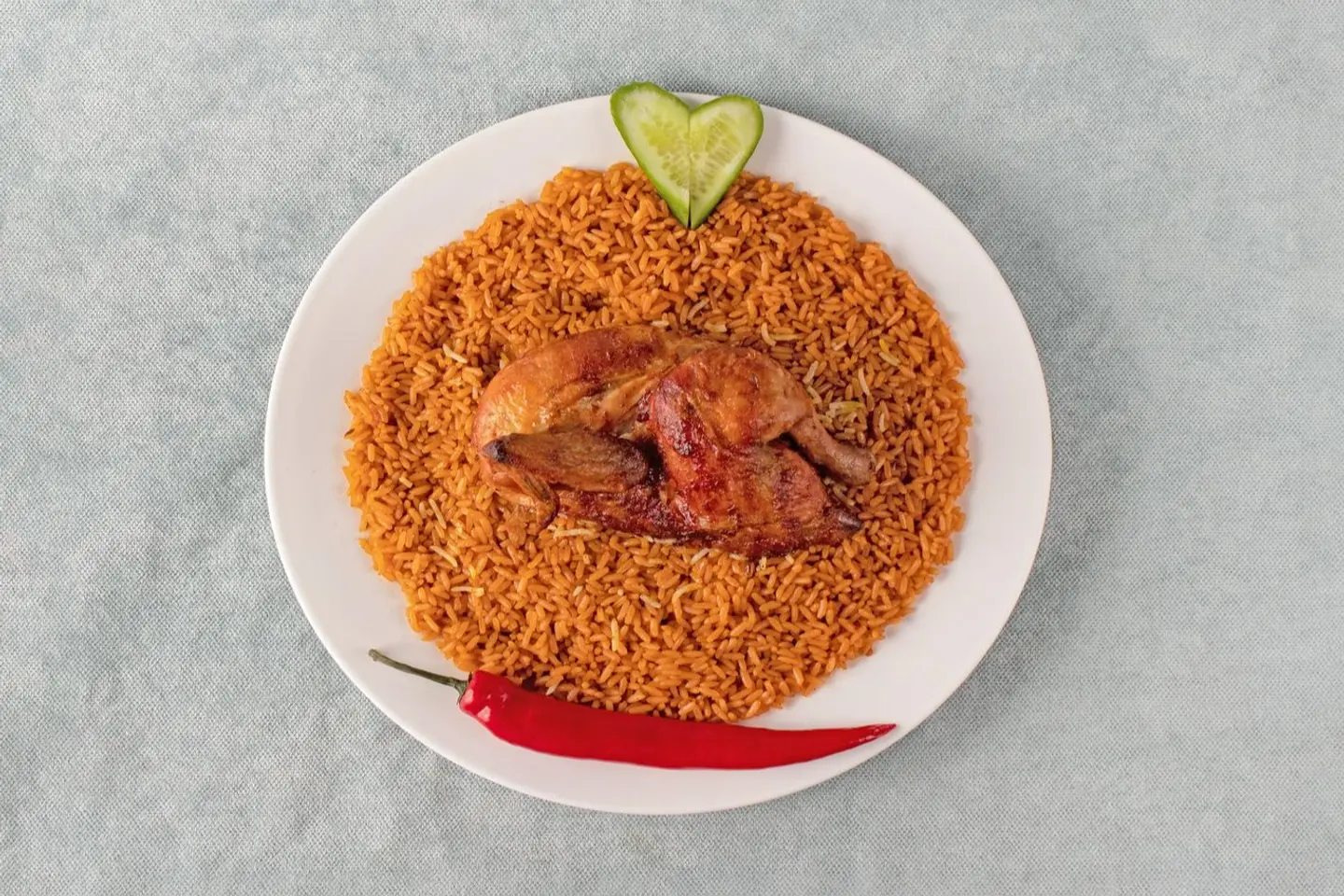 Spicy Grilled Chicken With Rice - Half A Chicken