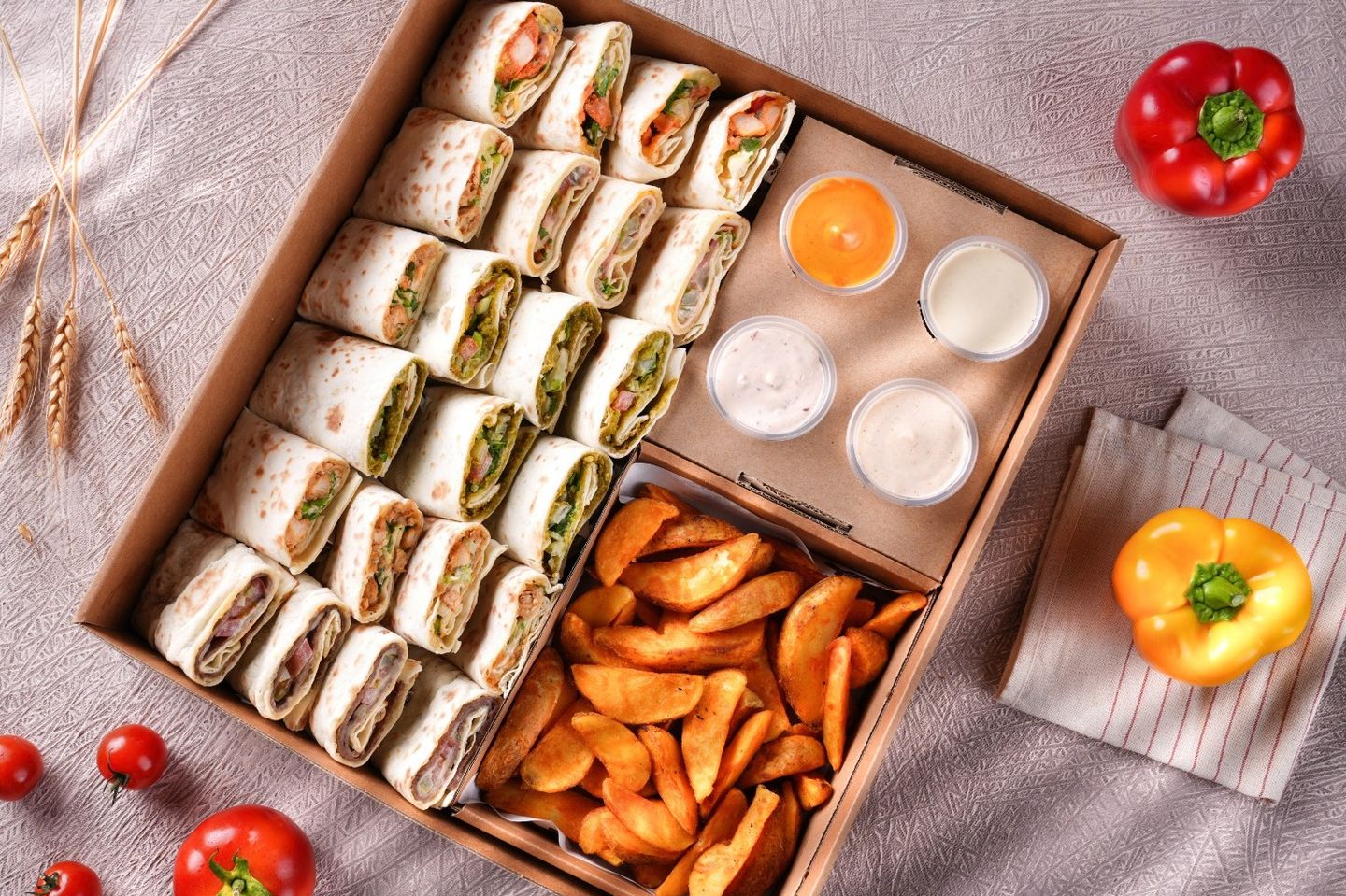 Mix Box Sandwiches - With Potato Wedges