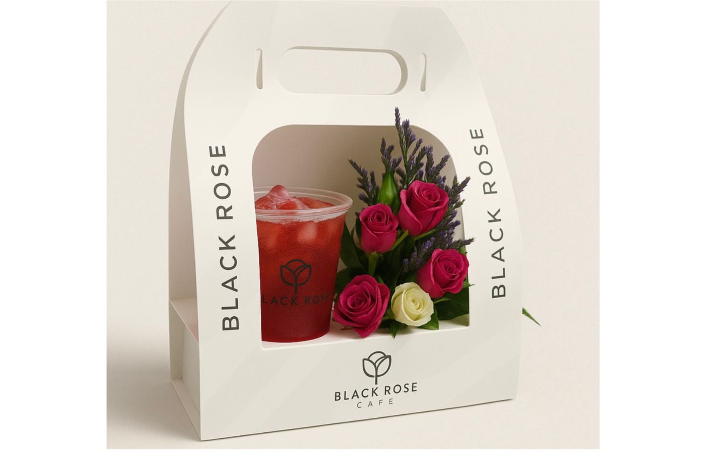 Strawberry Mojito With Large Rose Holder - Big