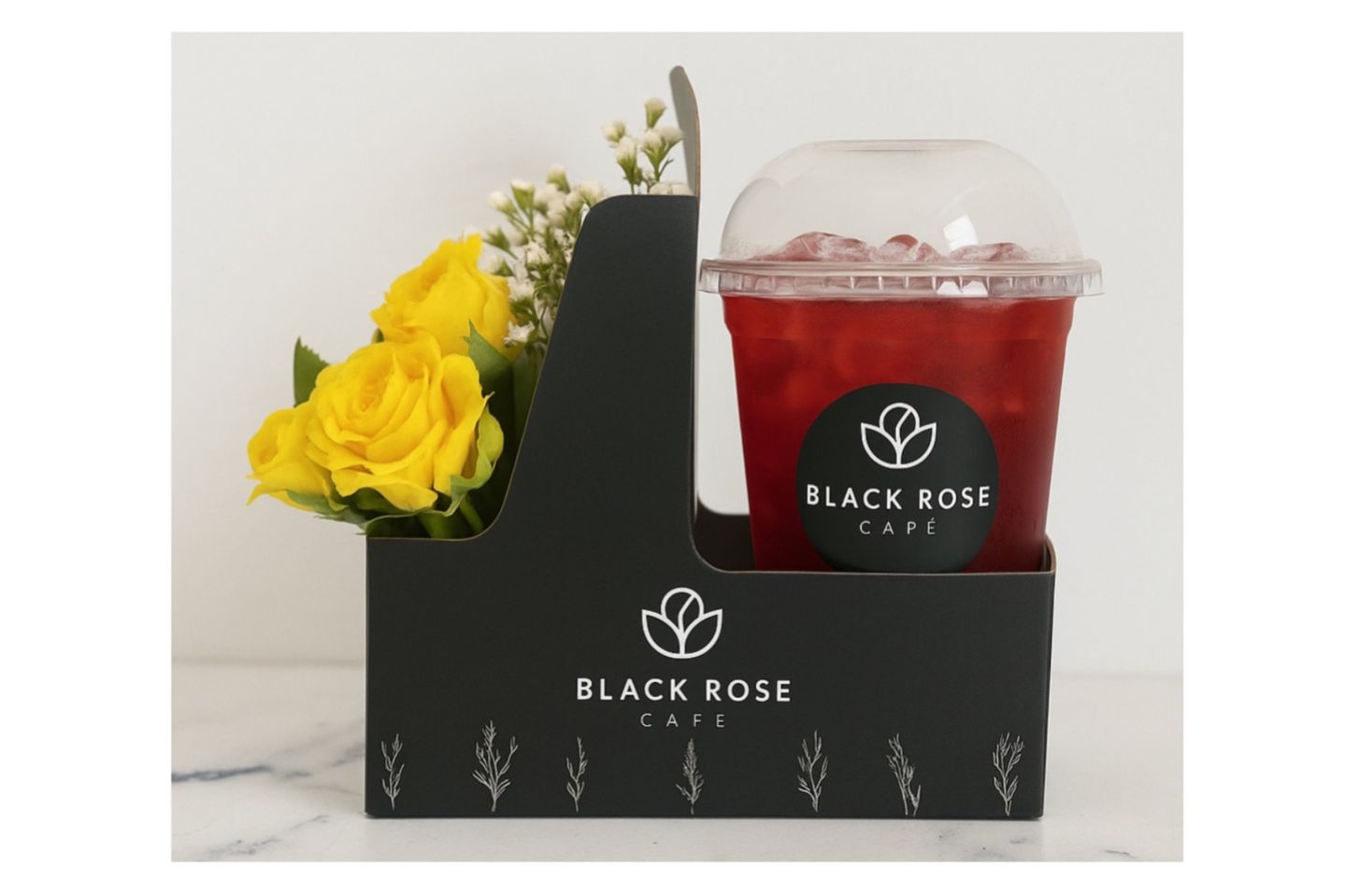 Watermelon Mojito With Small Rose Holder - Small
