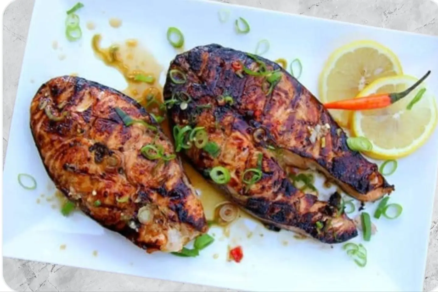 شرائح السلمون المشوي - من 200 جرام الى400 جرام