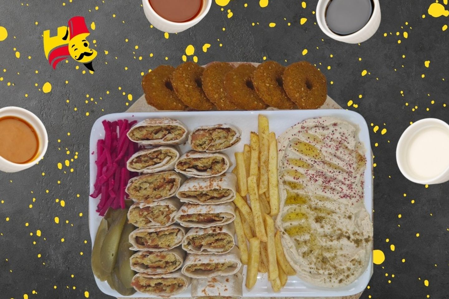 طبق فلافل عربيي - طبق فلافل عربي كبير