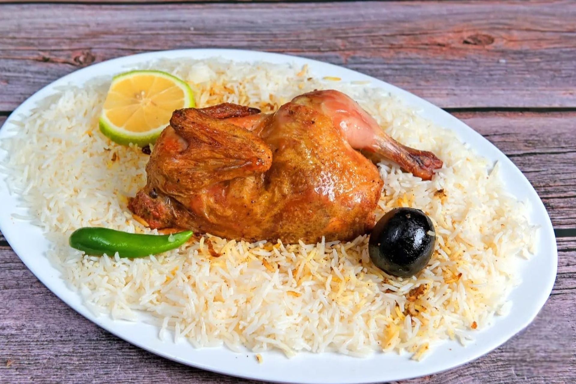 دجاج مندي أرز بشاور - ربع حبة دجاج