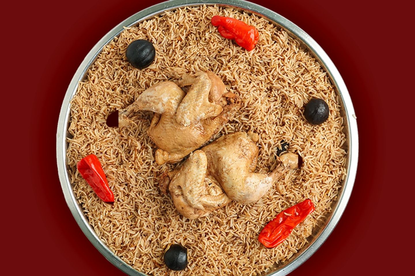 Kabsa Of Wheat, Half A Chicken - Half Checken Mathqut
