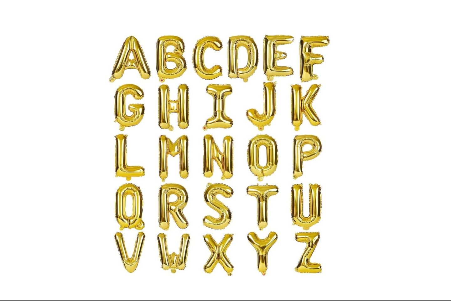 Gold Letter Foil Balloons - A