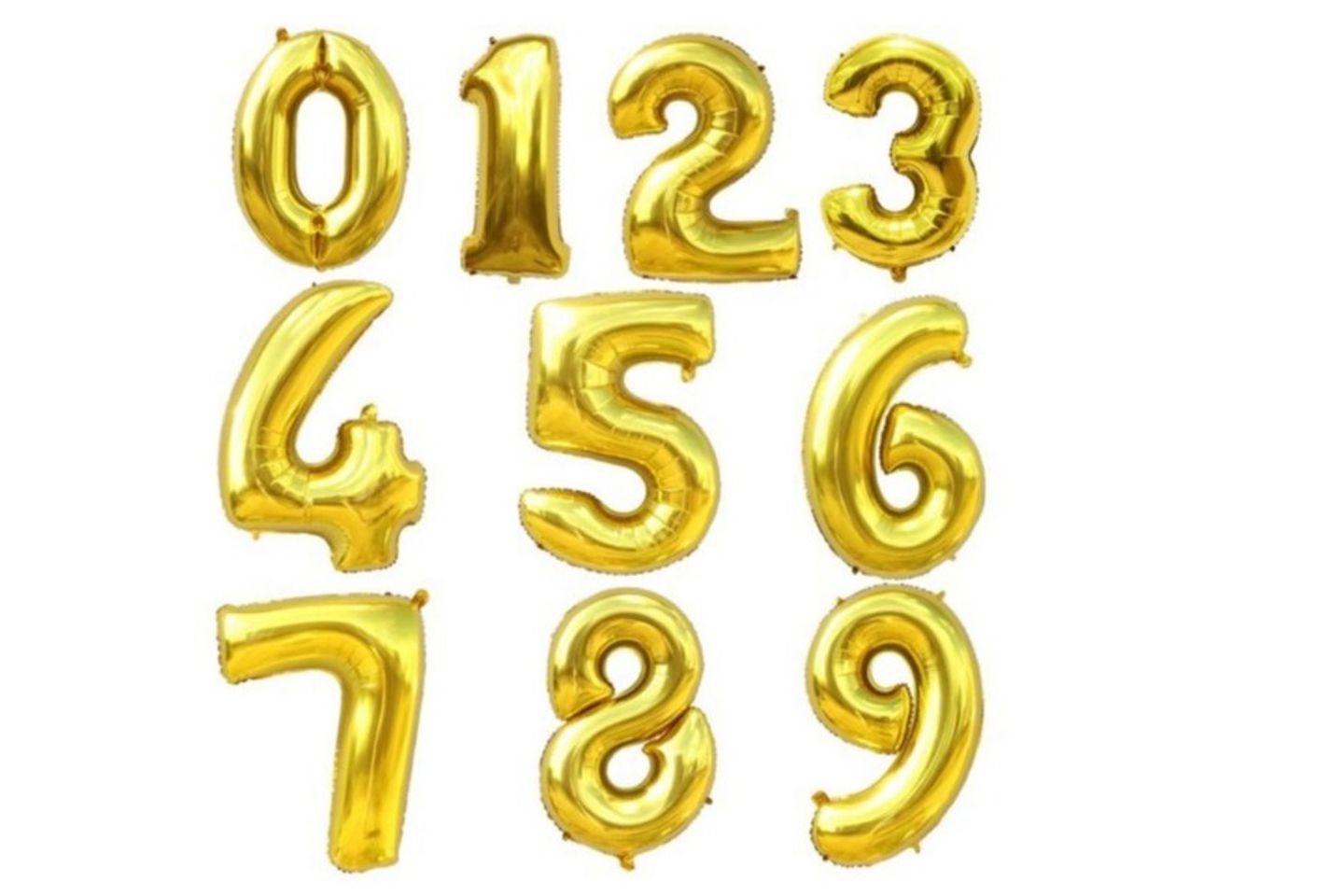 Gold Number Balloons - Two