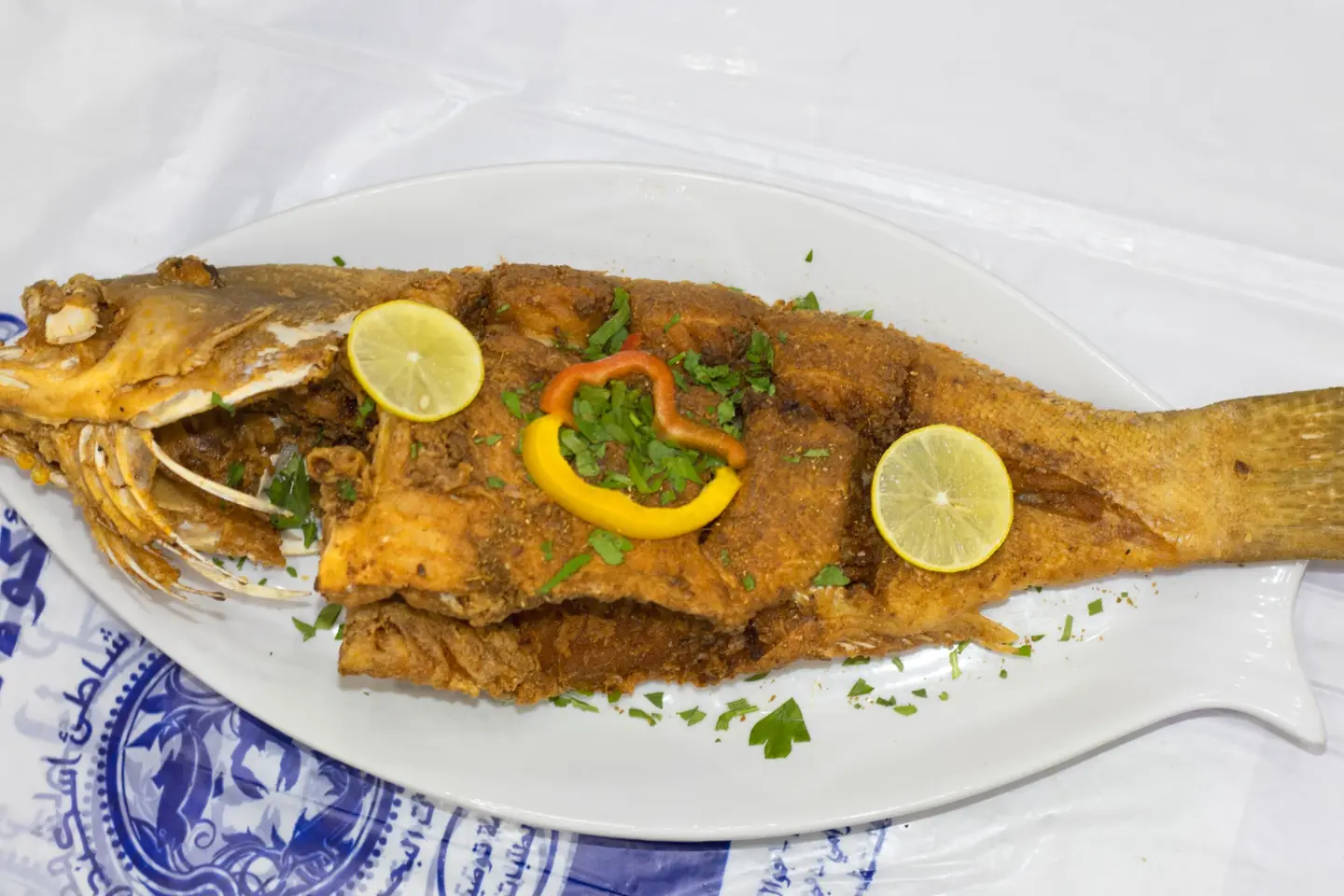 هامور مقلي - هامور مقلي-نصف