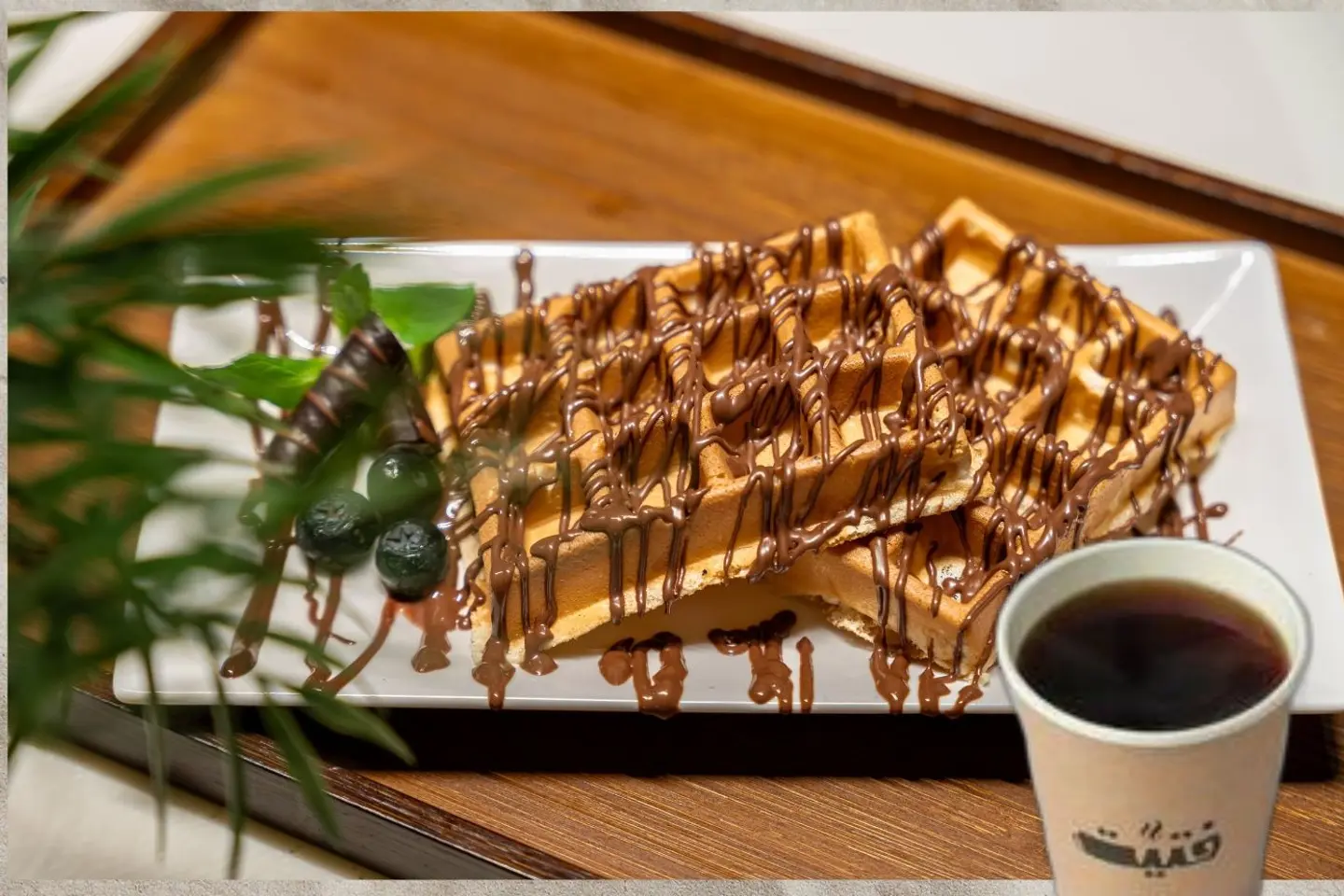 Fetit Waffle W/ Blck Coffee - Kinder Waffle W/ Black Coffee