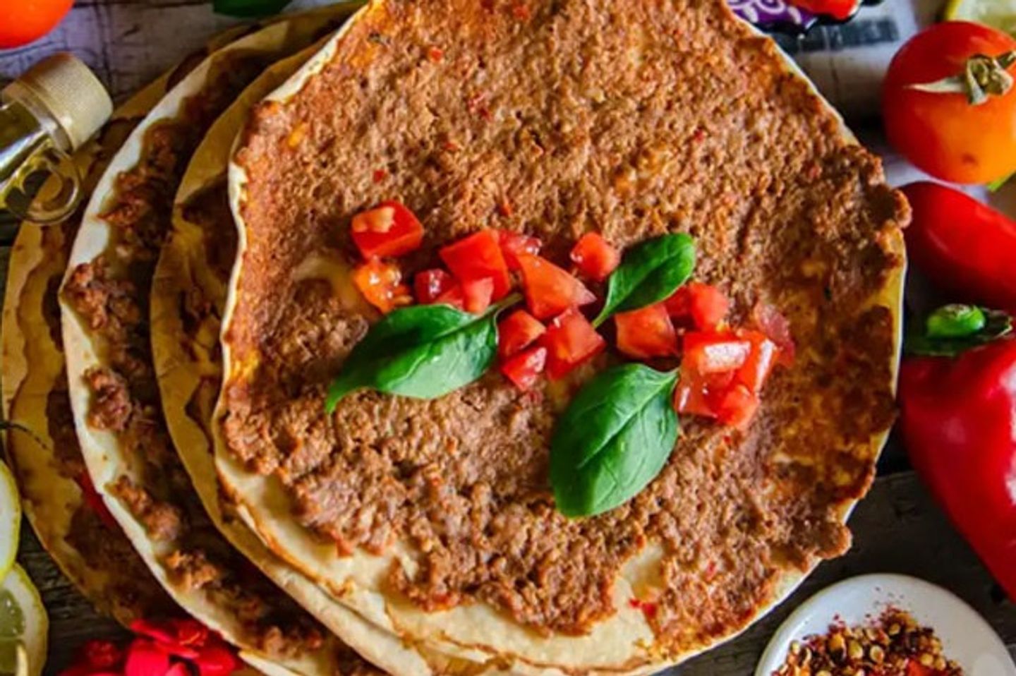 Sfeeha With Pomegranate Molasses - Meal