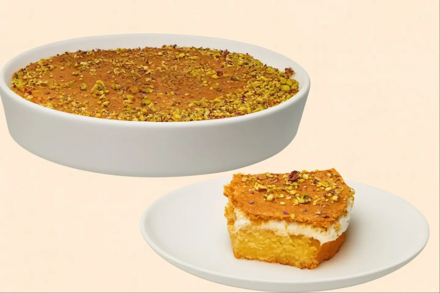 Basbousa Kunafa With Cream - Small