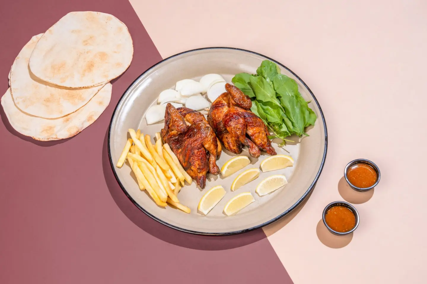 دجاجة شواية هبشة - نصف حبة شواية هبشة